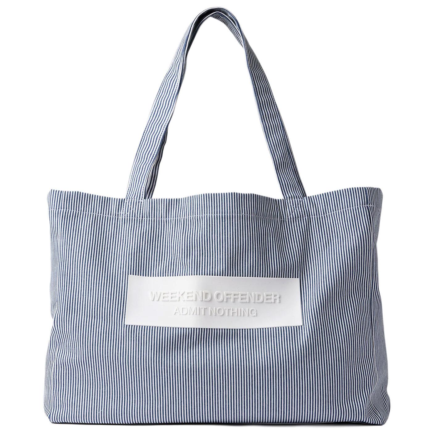 La Mina Weekend Offender Ticking Stripe Tote Bag