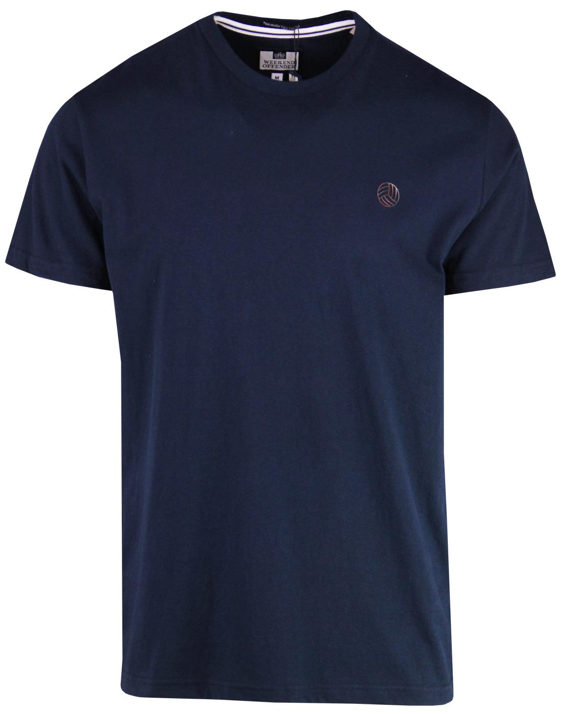 WEEKEND OFFENDER Shelley Retro AMF Football Tee Navy