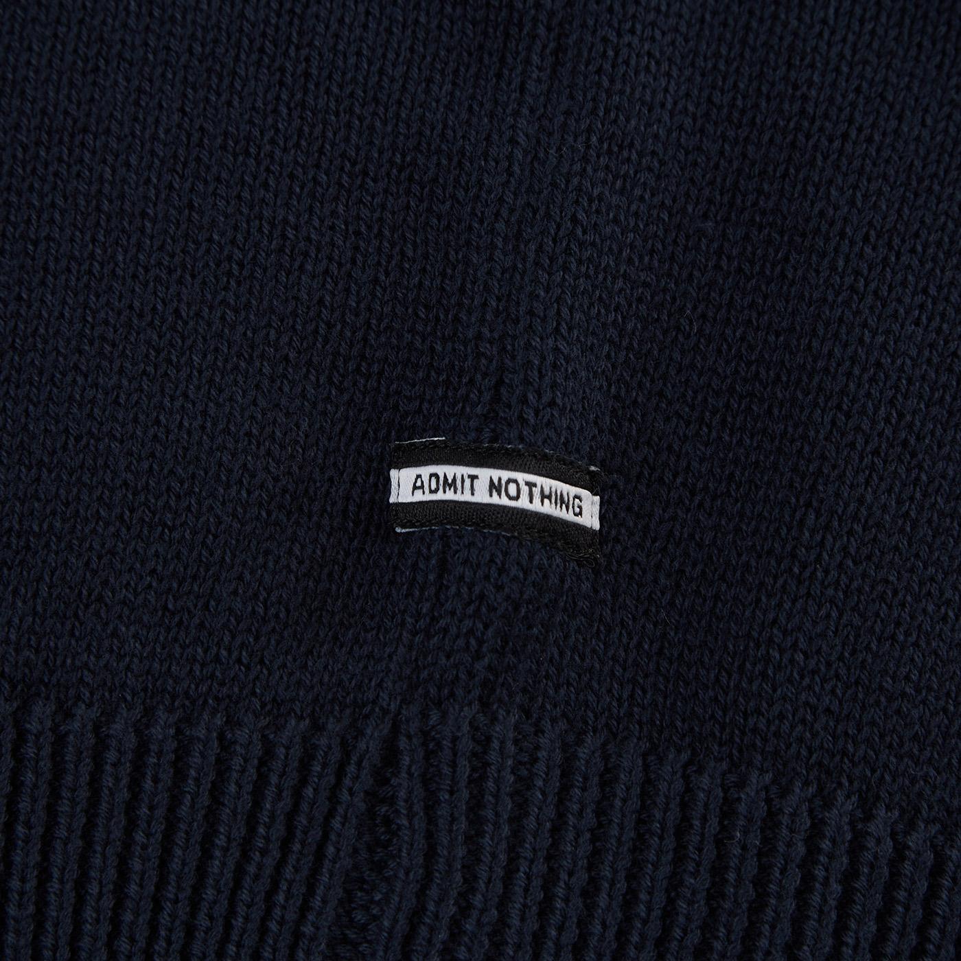 Sucre WEEKEND OFFENDER 60s Mod Roll Neck Jumper Navy