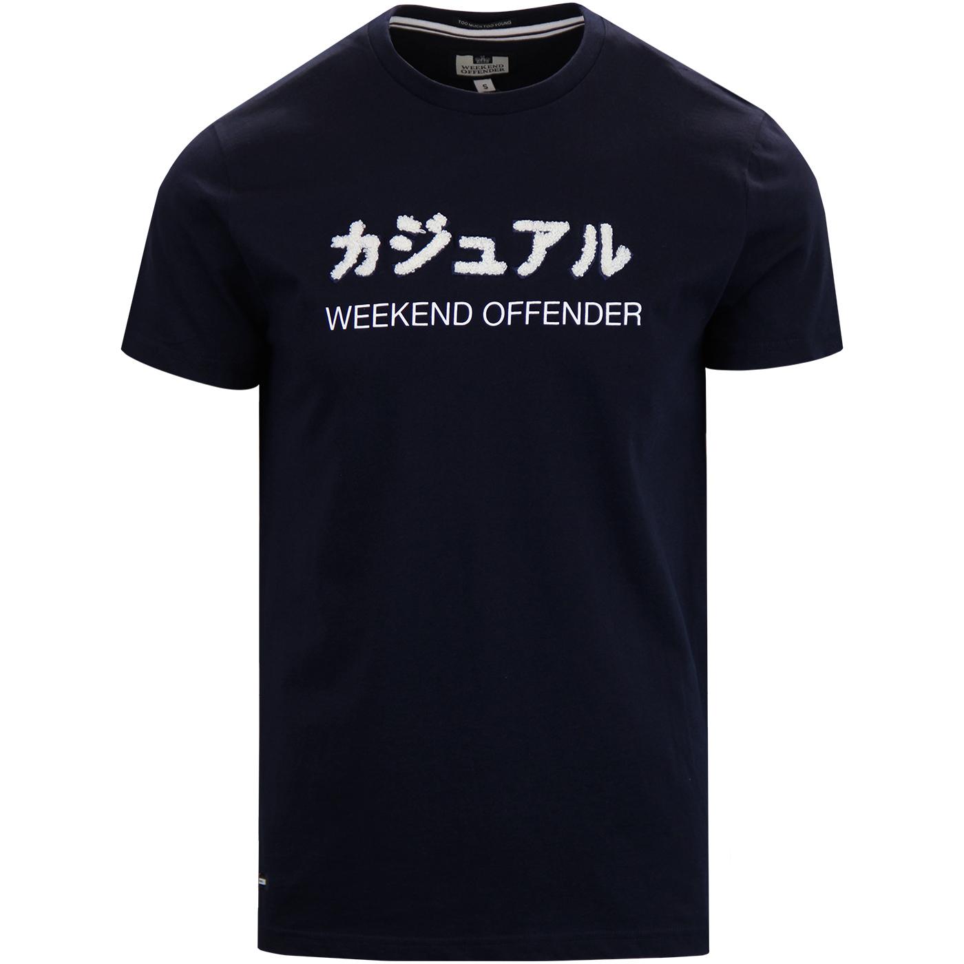 Japan WEEKEND OFFENDER Retro Casuals T-shirt NAVY