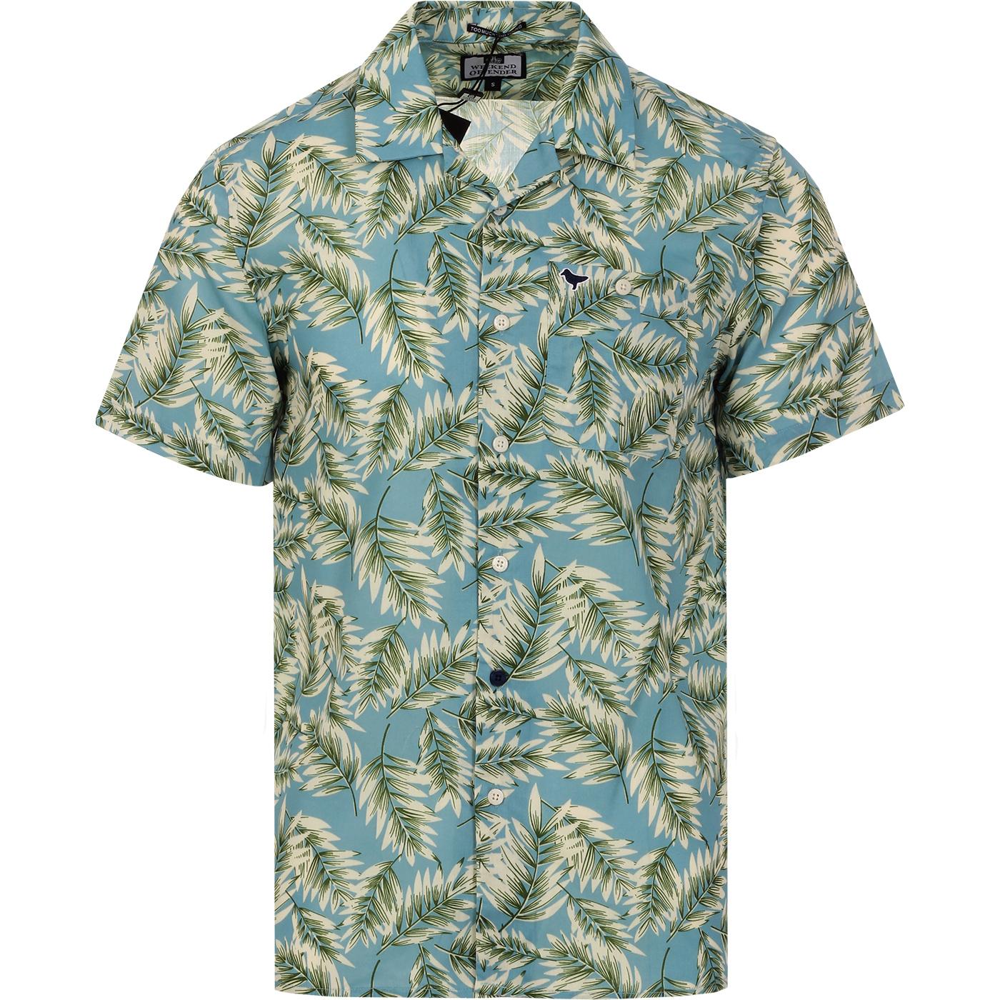WEEKEND OFFENDER Palm Leaf Retro 70s Hawaiian Shirt