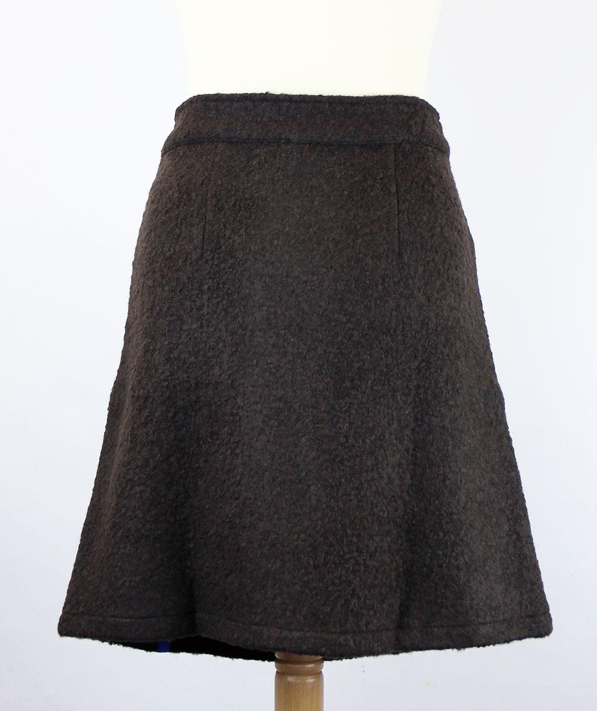 WOW TO GO Bastille Above Retro 60s Mod Airline Skirt Brown