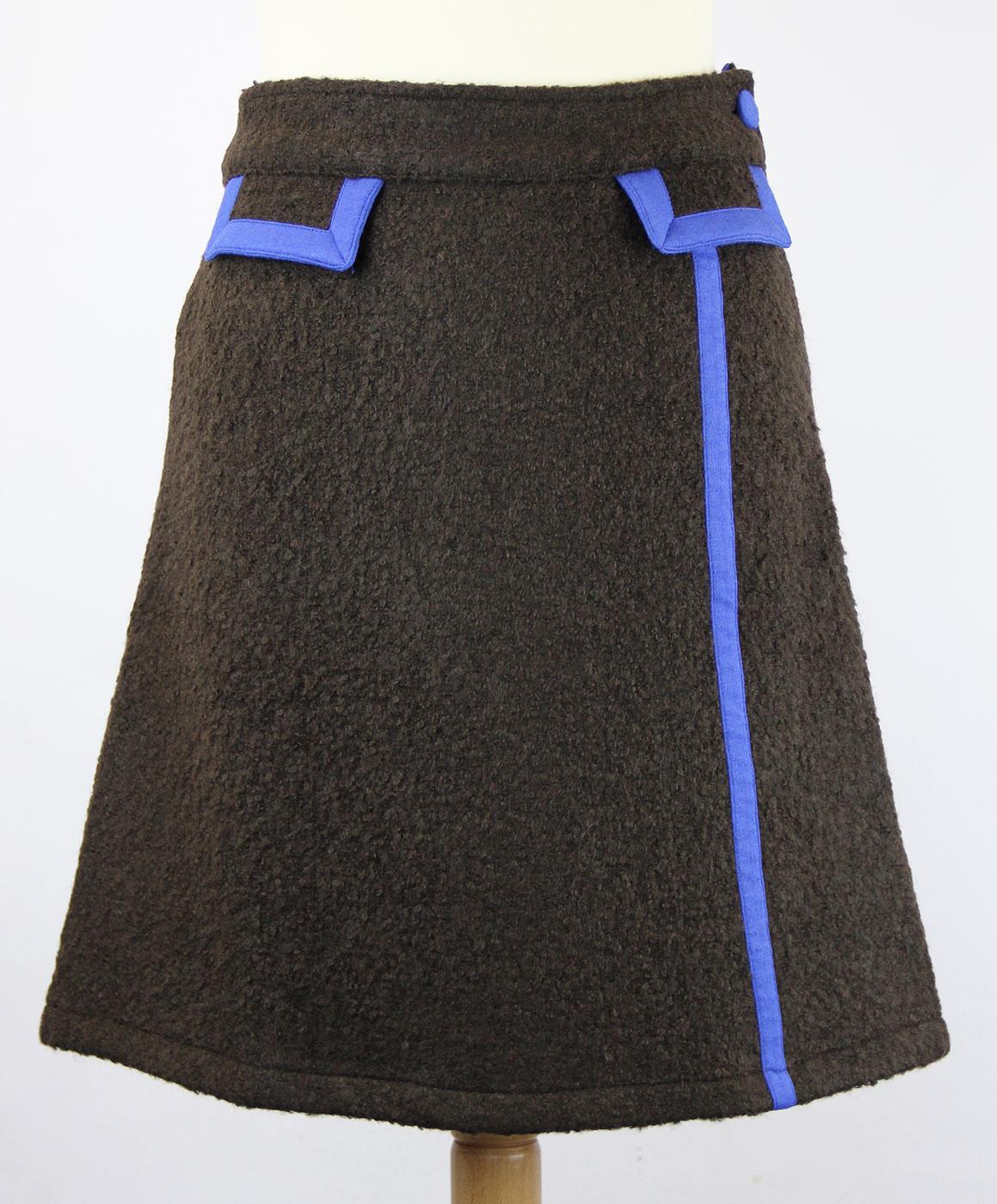 WOW TO GO Bastille Above Retro 60s Mod Airline Skirt Brown