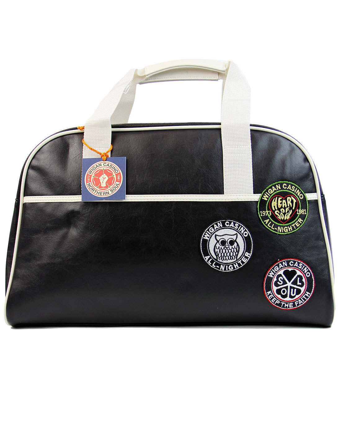 WIGAN CASINO Retro Mod 1970s Northern Soul Bowling Bag in Black