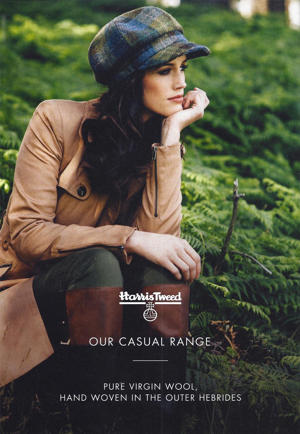 ladies harris tweed baker boy hat