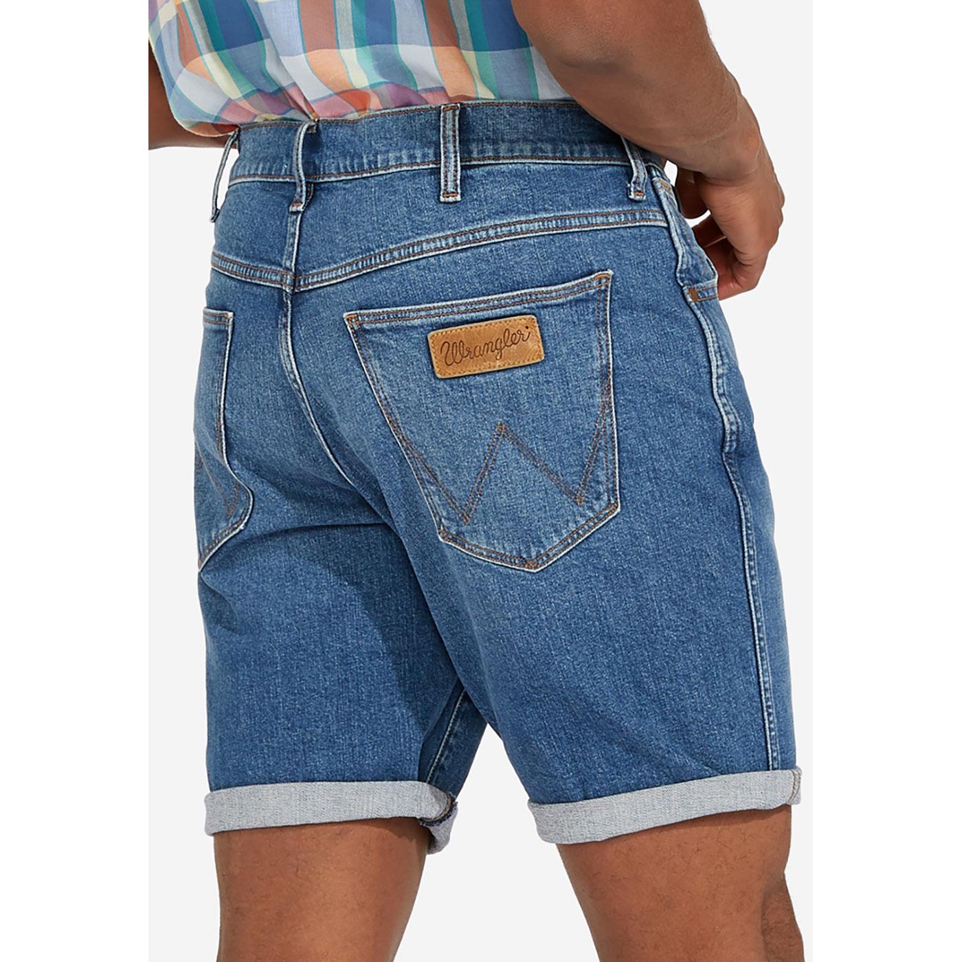 WRANGLER Men's 5 Pocket Denim Shorts Cleaned Up Blue