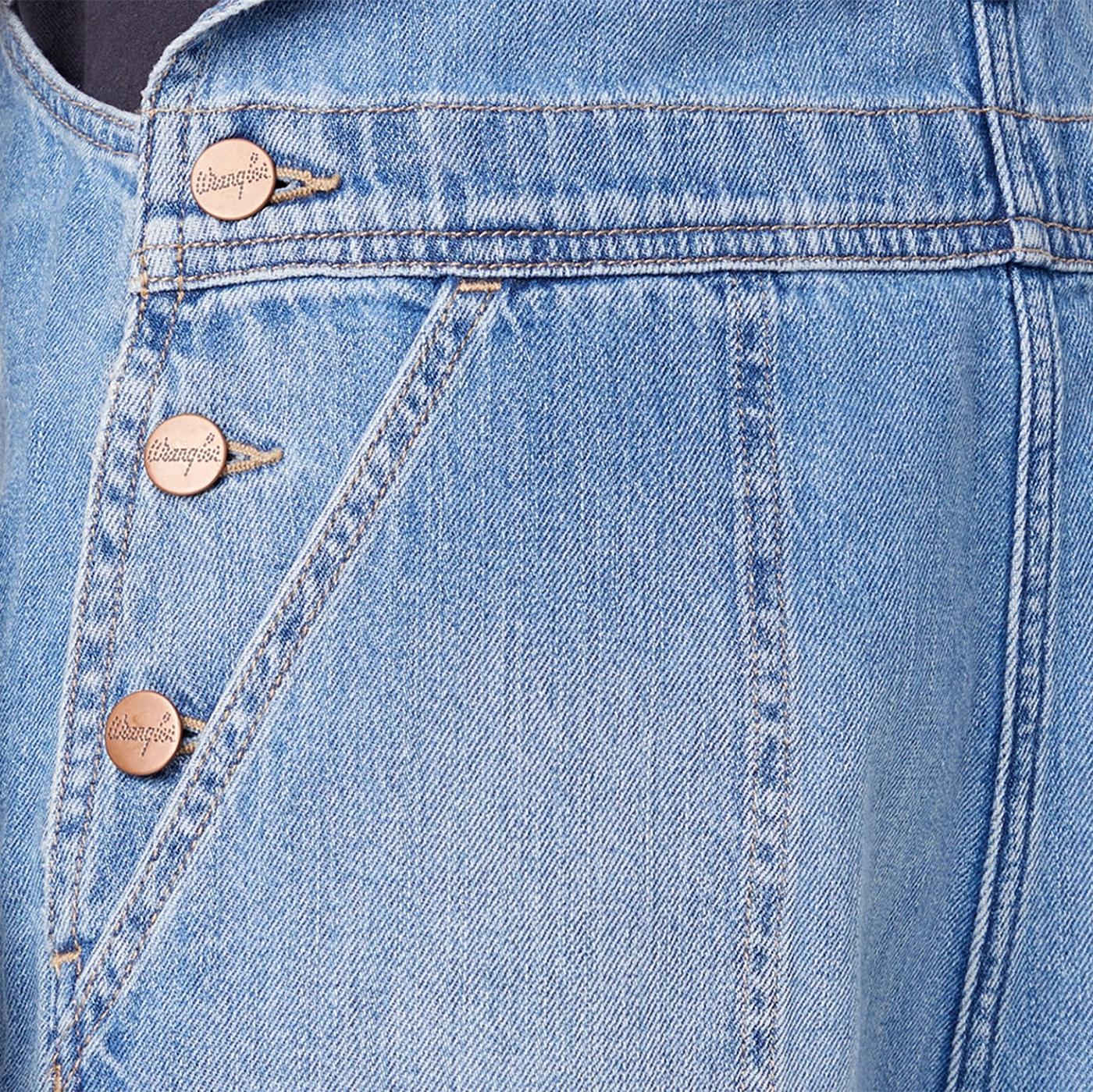 WRANGLER Womens Retro Denim Bib Shorts in Sundaze