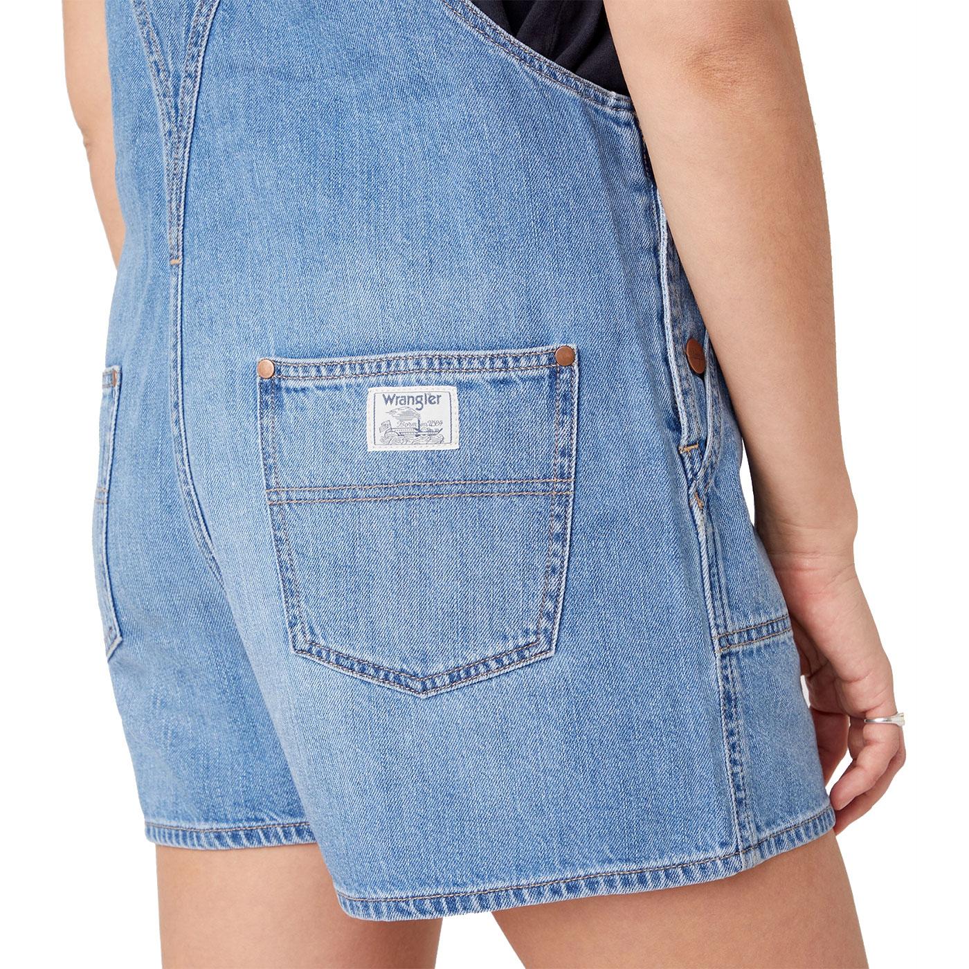 WRANGLER Womens Retro Denim Bib Shorts in Sundaze