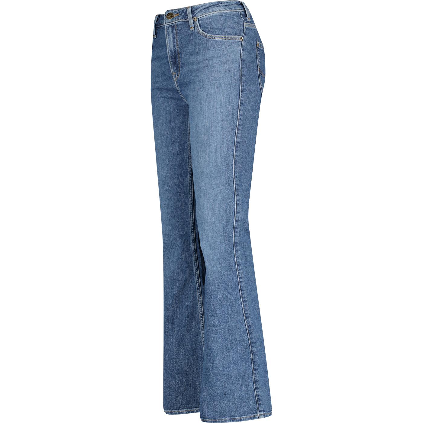 Breese Lee Bootcut Retro 70s Flared Jeans in Indigo