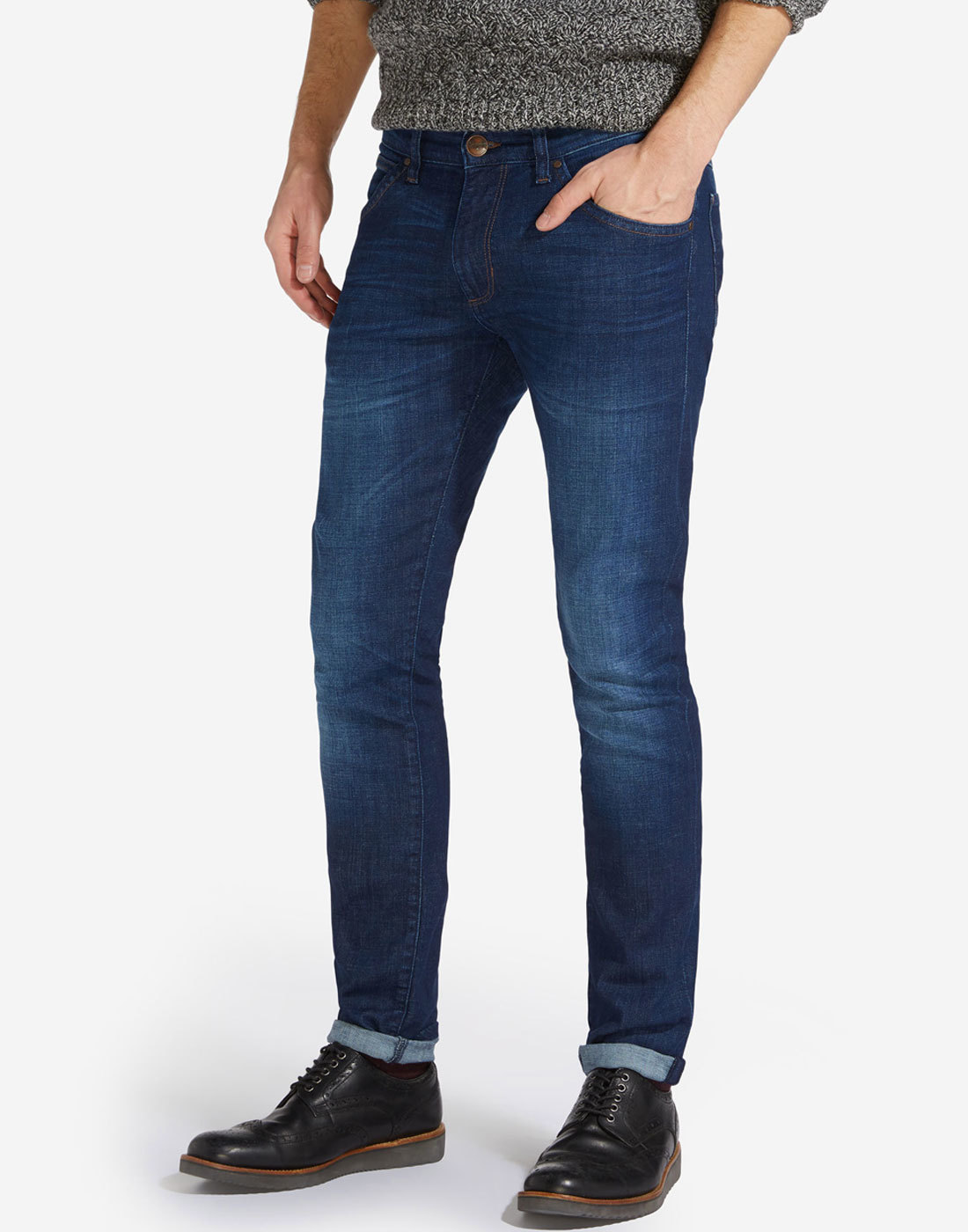 WRANGLER Bryson Retro Mod Skinny Low Waist Denim Jeans Far Blue