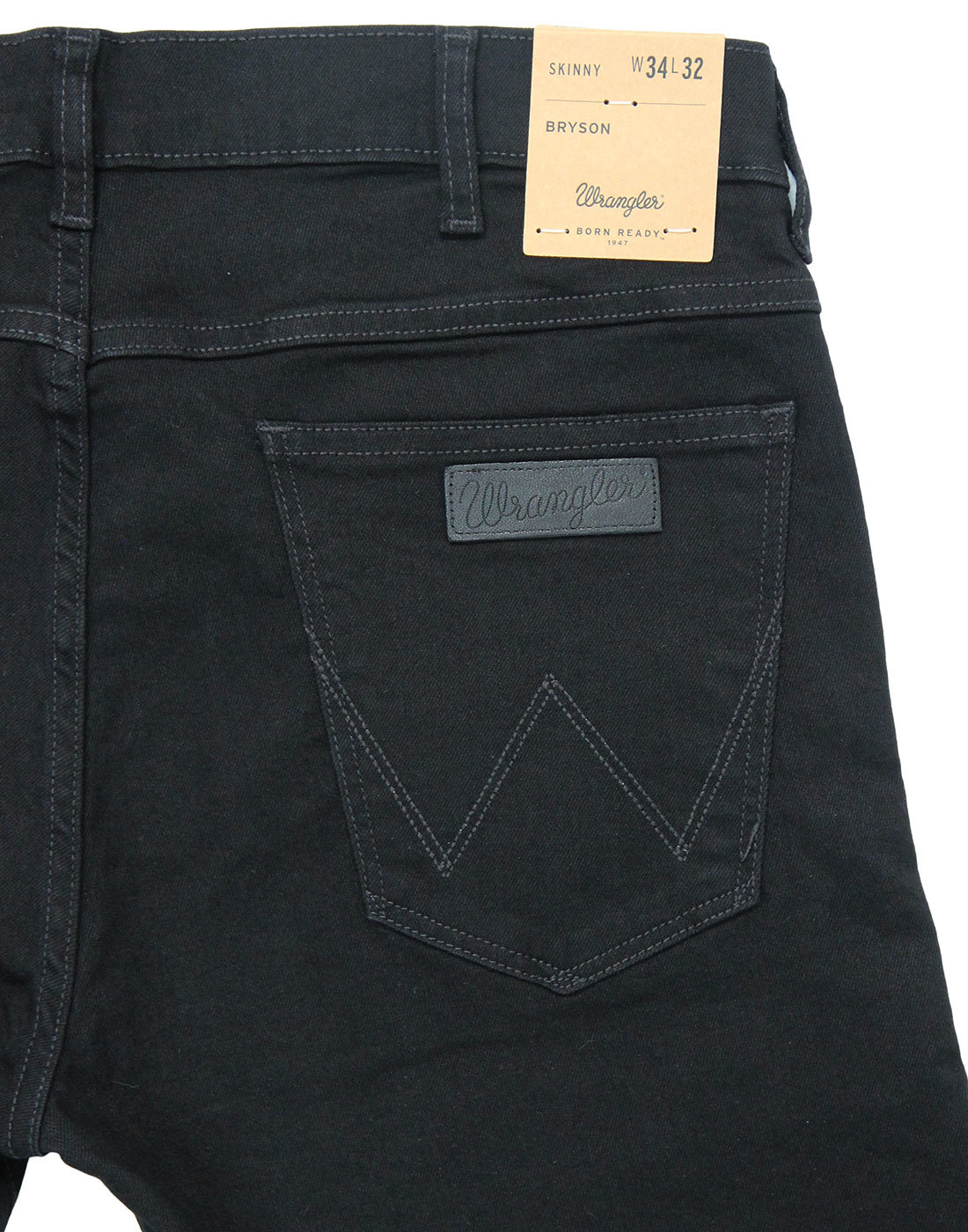 WRANGLER Bryson Men's Retro Mod Skinny Denim Jeans in Black