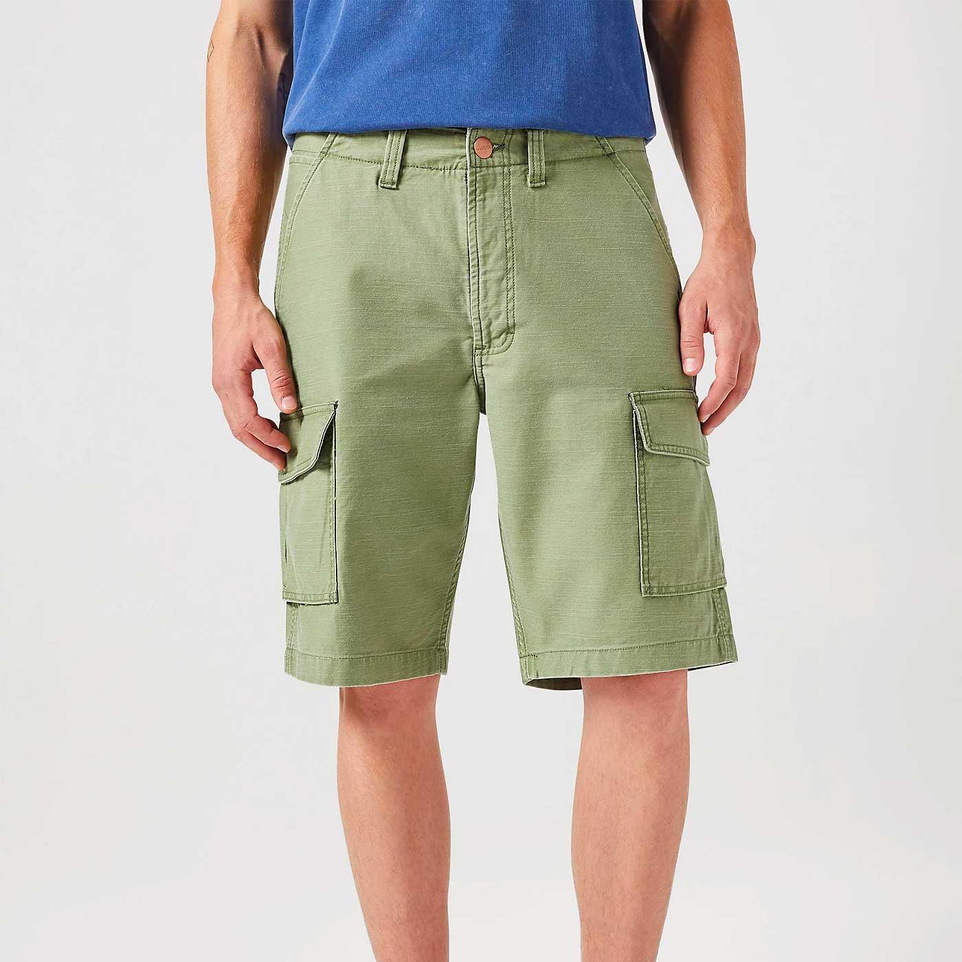 Casey Jones Wrangler Retro Cargo Shorts (Olive)