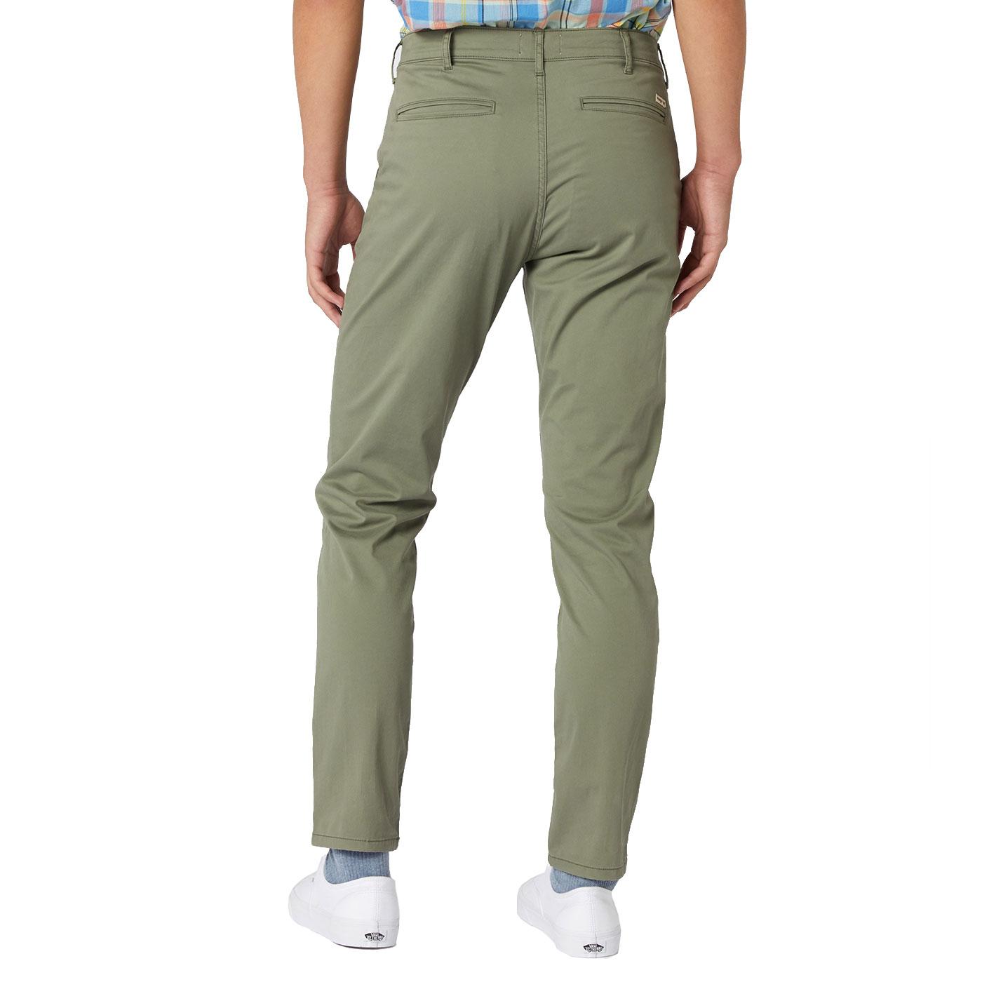 WRANGLER Retro Casual Cotton Twill Chinos in Dusty Olive