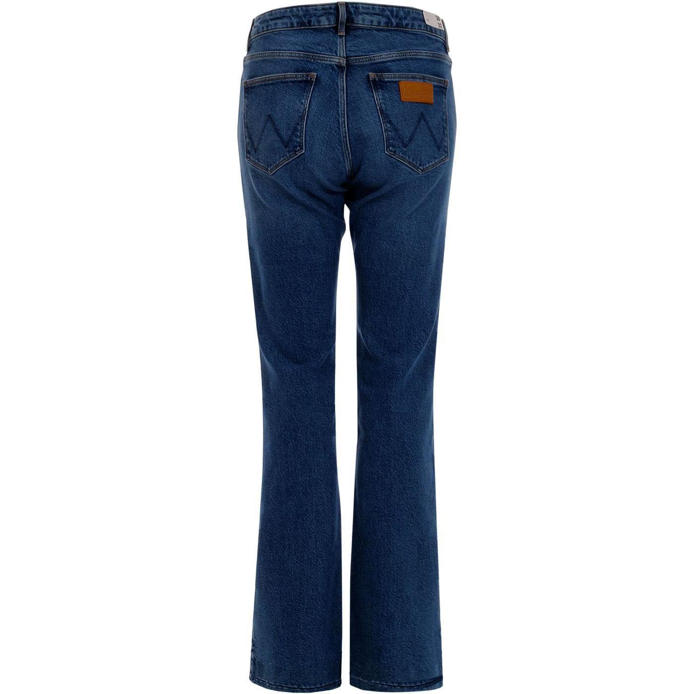WRANGLER Flare Retro 70s Denim Flared Jeans in Dark Blue
