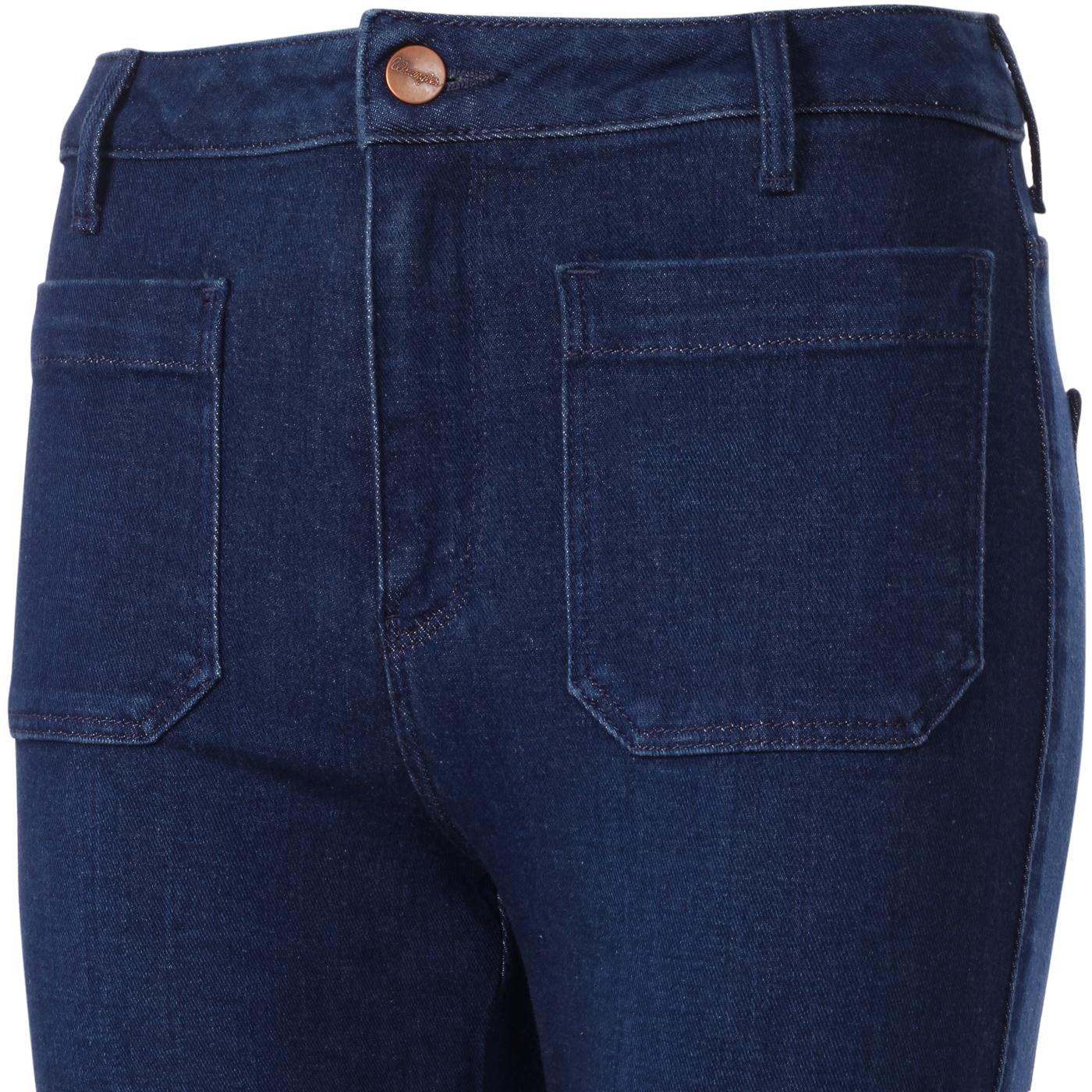 WRANGLER Flare Retro 70s Denim Flared Jeans Deep Water