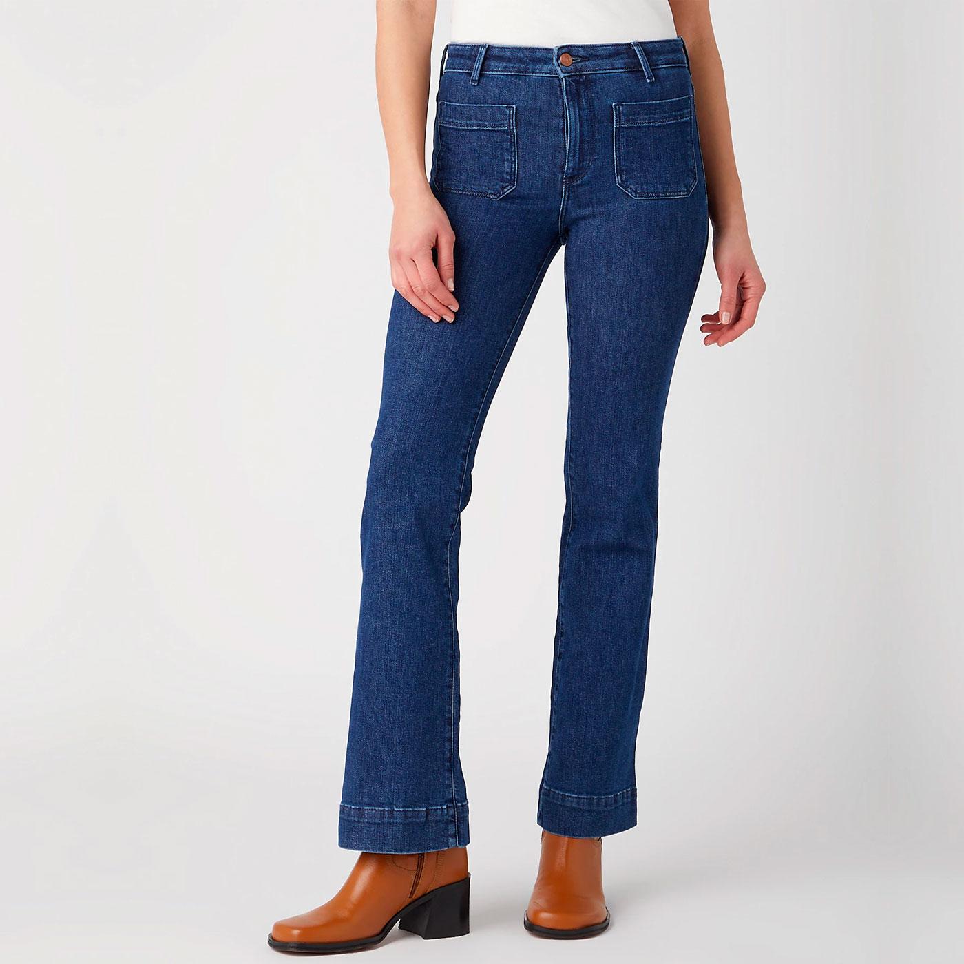 Wrangler Retro '70s Flare Denim Jeans Dark Turn