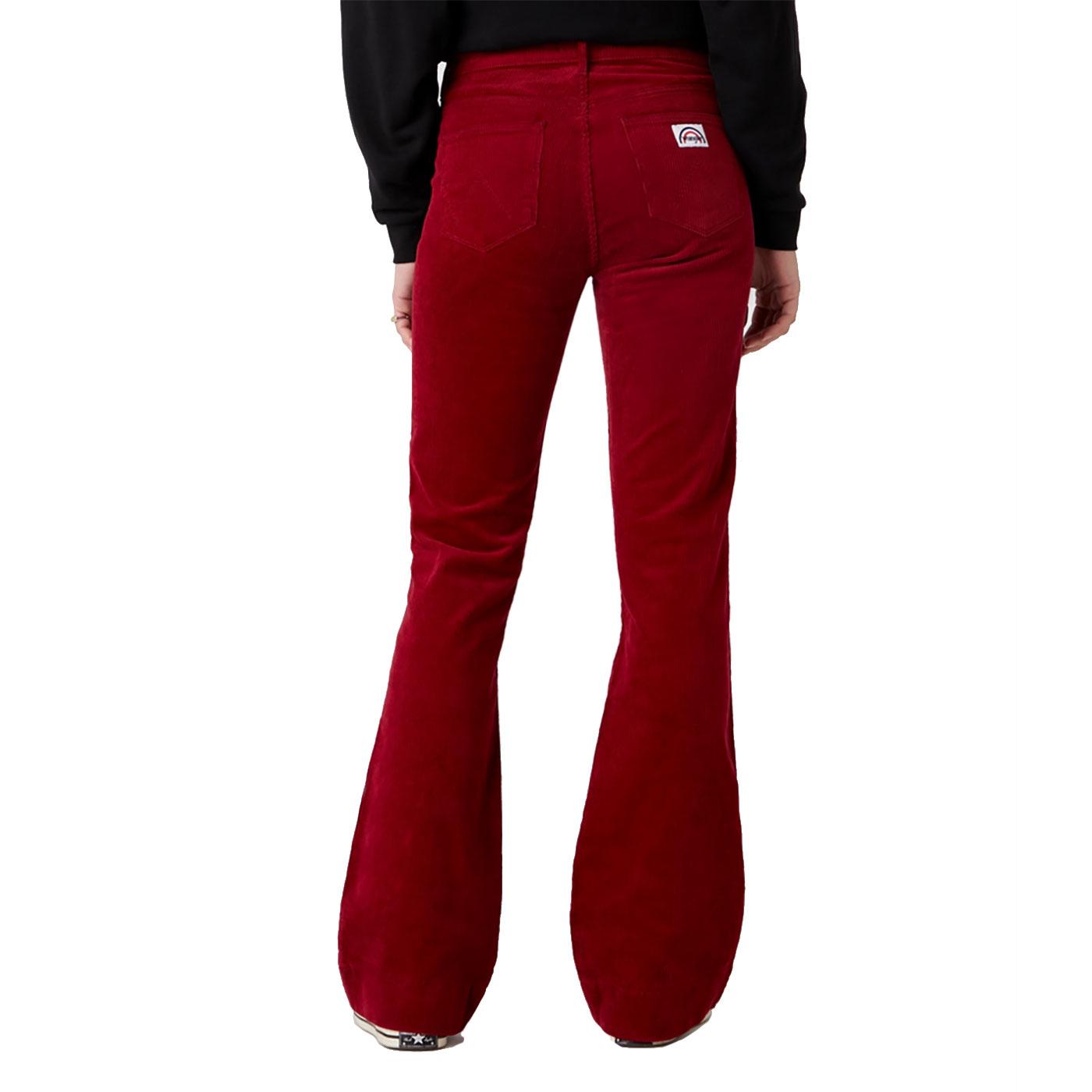 WRANGLER Retro Seventies Cord Flared Jeans in Rumba Red
