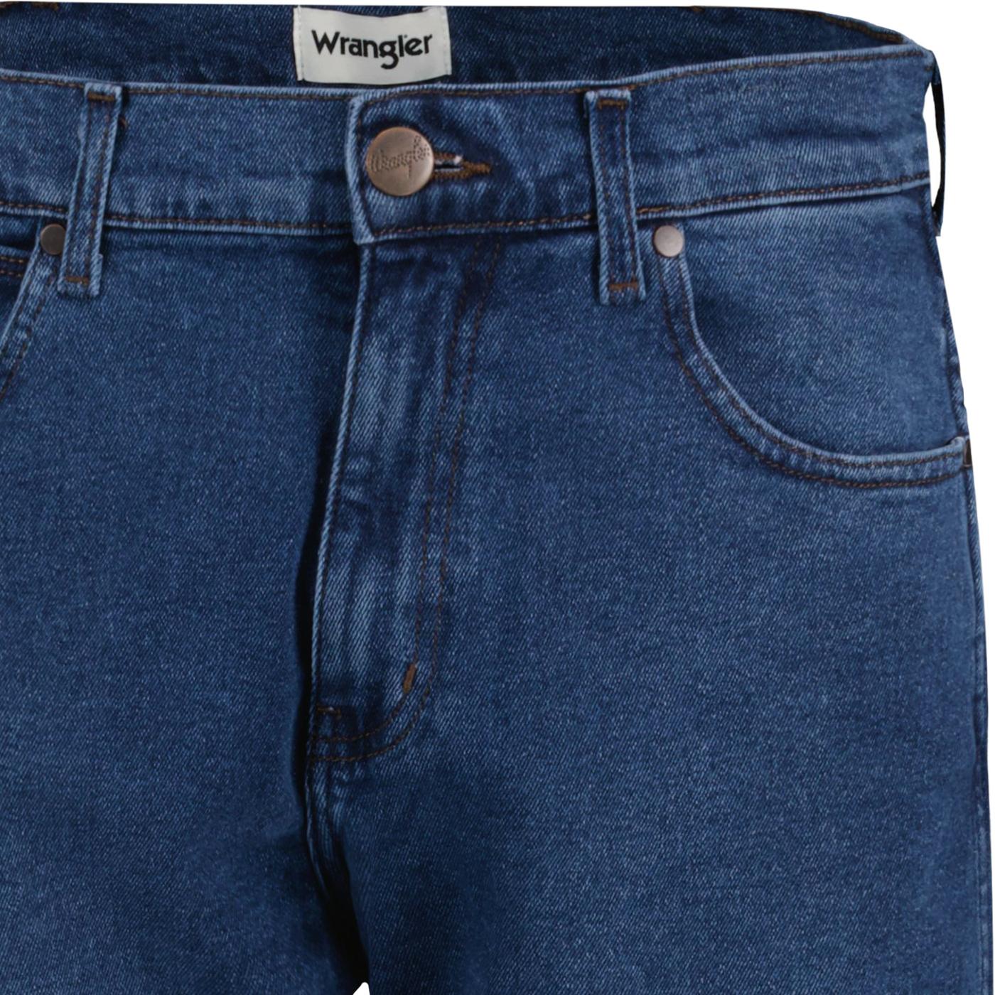 Wrangler Frontier Relaxed Straight Cut Jeans in Look In Blue.