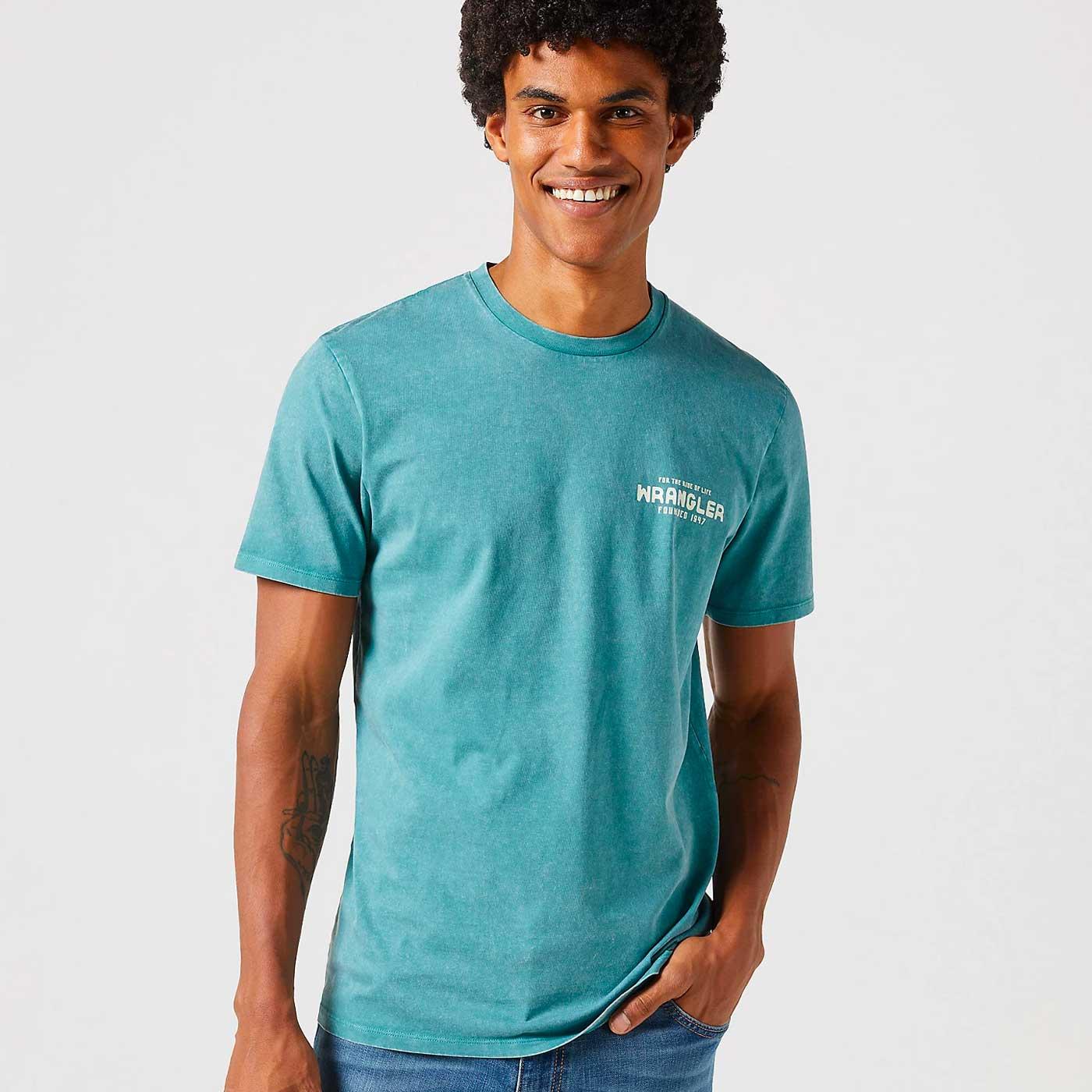 Wrangler Men's Retro Graphic Jersey T-shirt Hydro