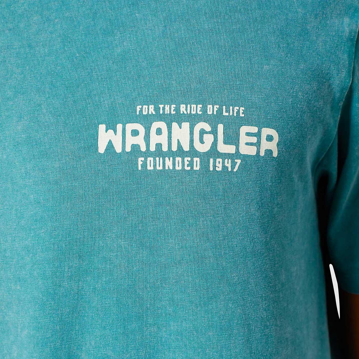 Wrangler Men's Retro Graphic Jersey Crew Neck T-shirt in Hydro