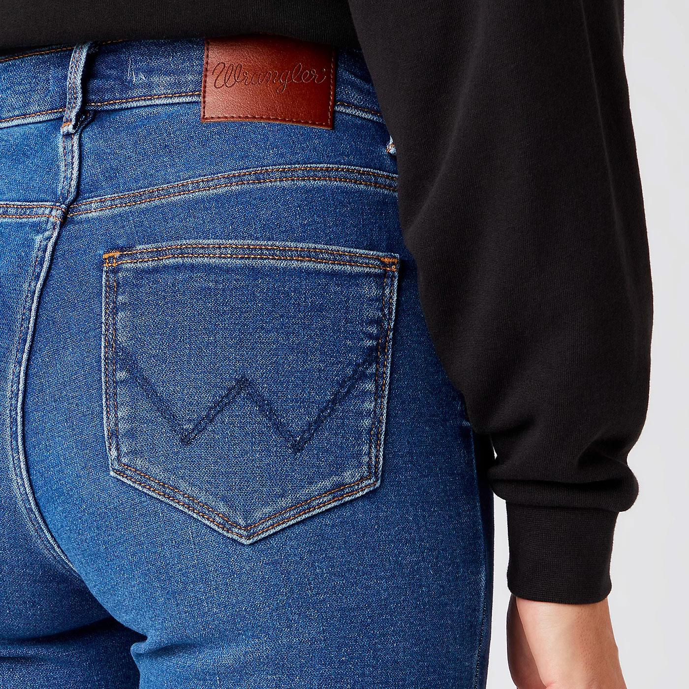 Wrangler Women High Rise Retro Skinny Denim Jeans Camellia