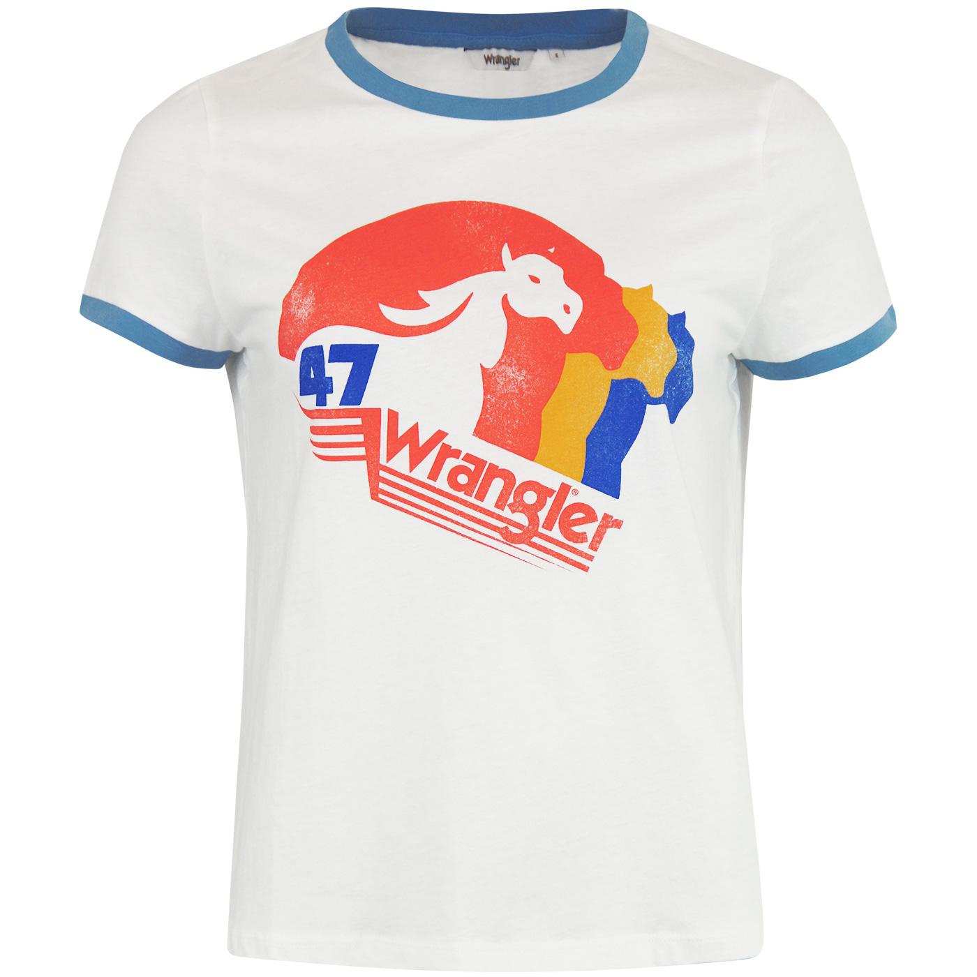 WRANGLER Women's Retro Horse Logo Ringer Tee 