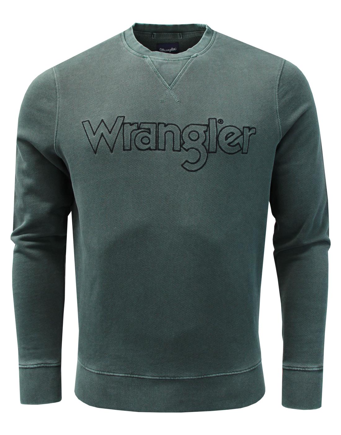 WRANGLER Retro 70s Authentic Crew Sweatshirt GREEN