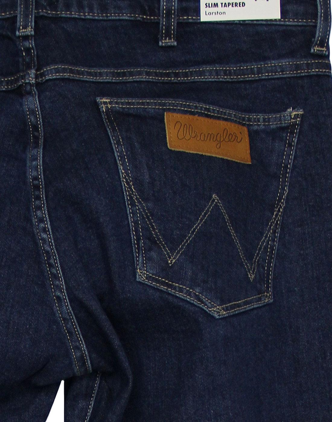 WRANGLER Larston Retro Mod Slim Tapered Darkstone Denim Jeans