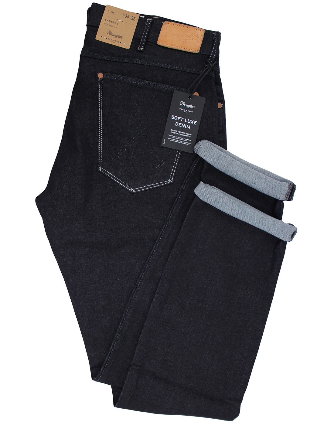 WRANGLER Larston Retro Mod Slim Tapered Soft Luxe Denim Jeans