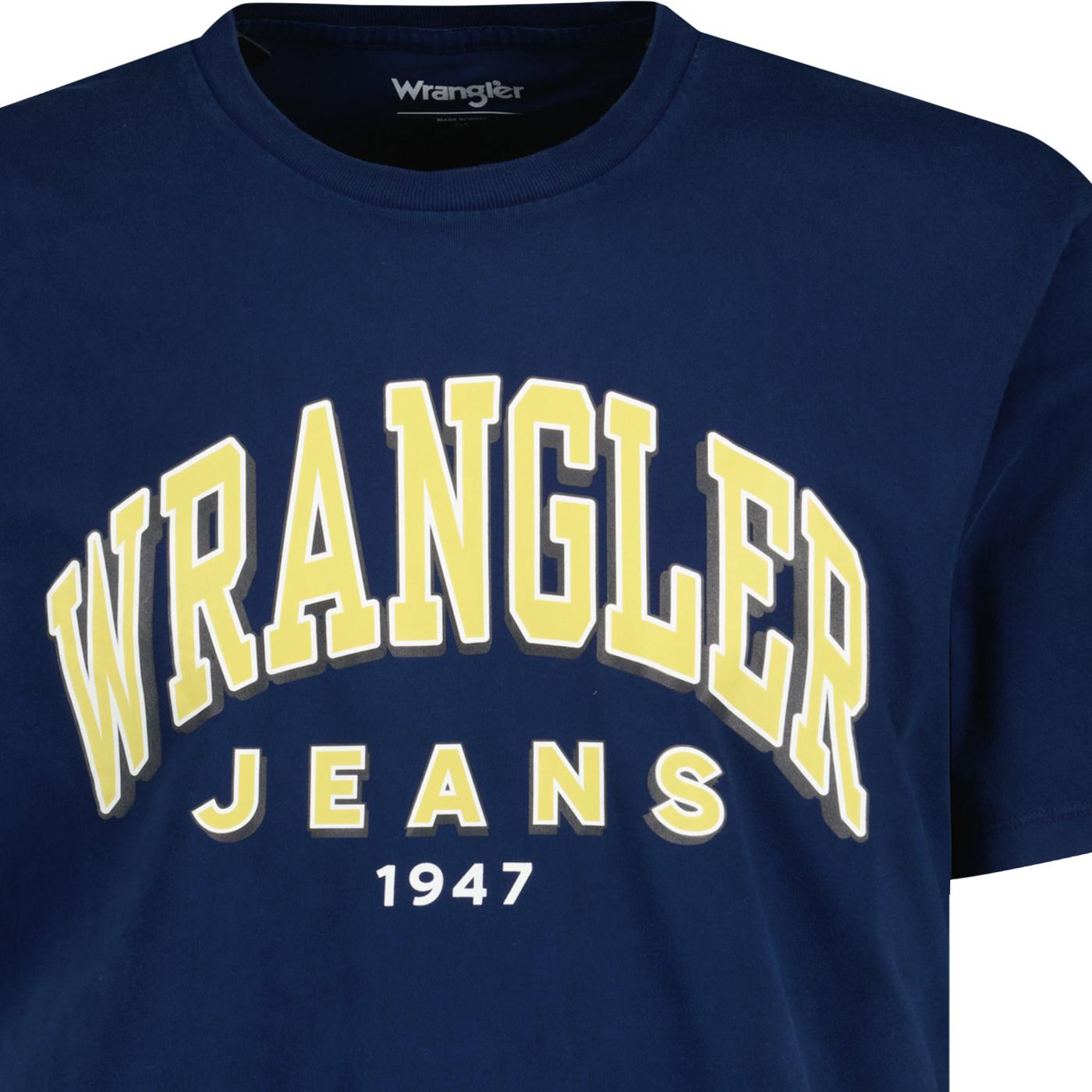 Wrangler Men's Retro Logo Graphic Crew Neck T-shirt in Navy