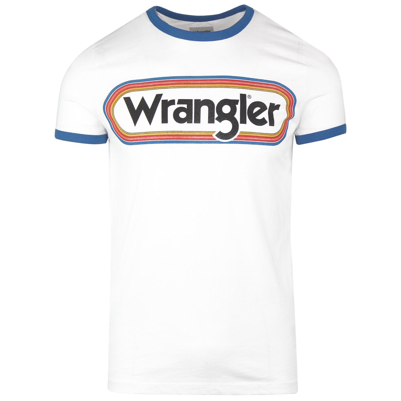 WRANGLER Men's Retro Pill Logo Ringer Tee (White)