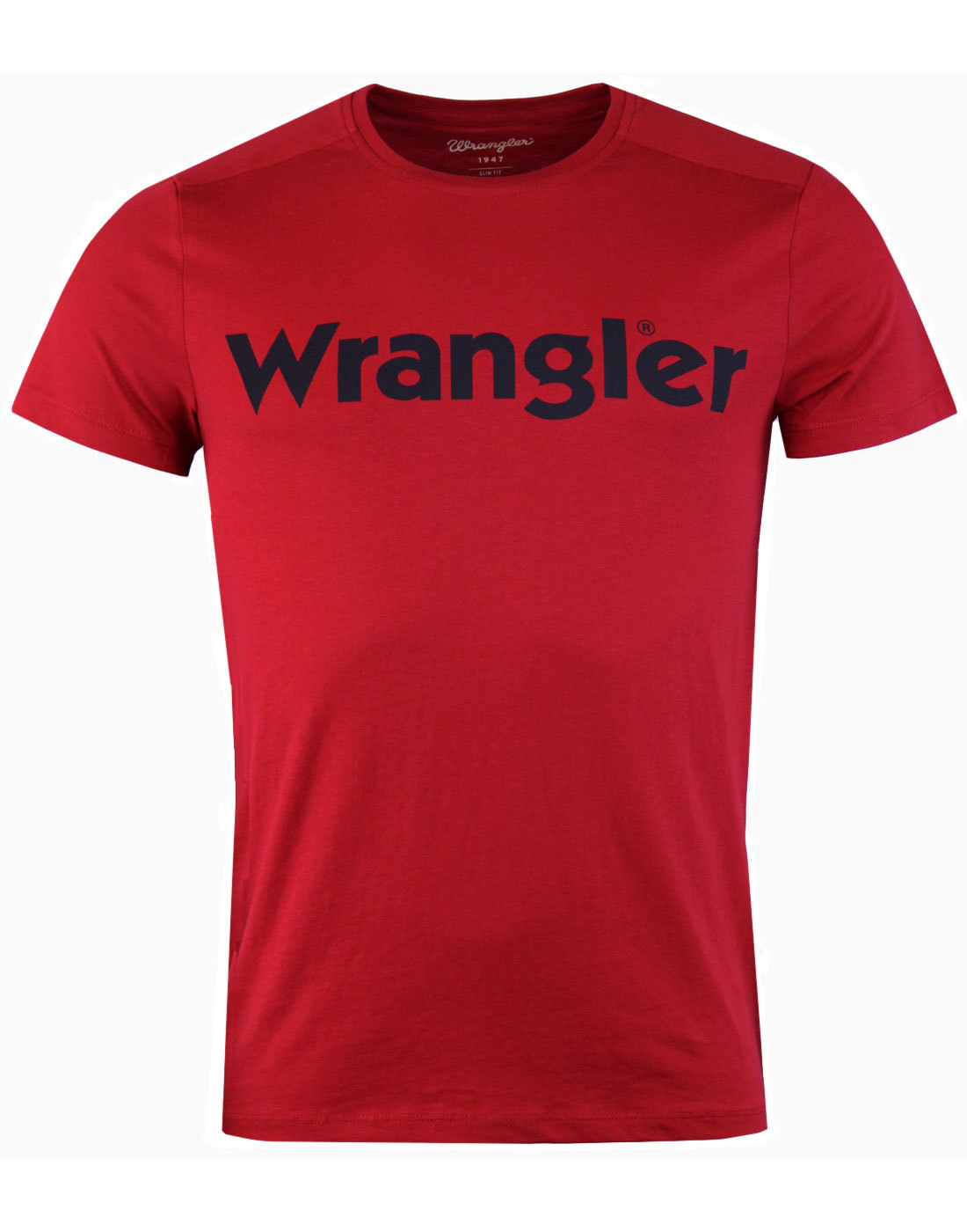 WRANGLER Retro 70s Classic Logo Crew T-Shirt RED