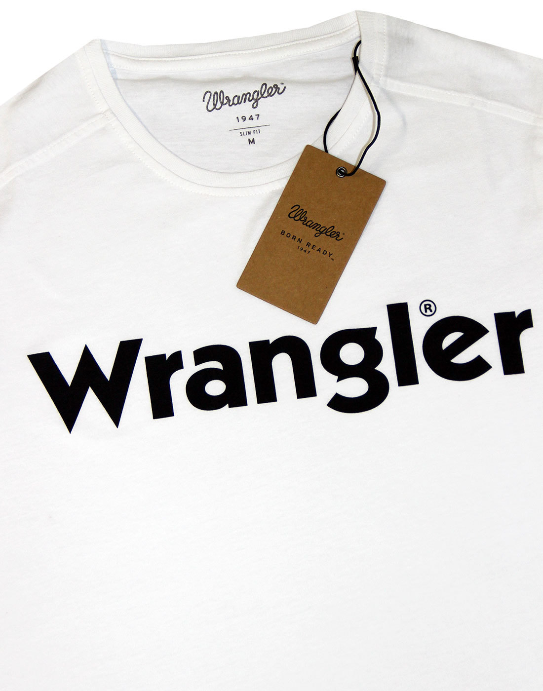 WRANGLER Retro 70s Indie Classic Logo Graphic Crew T-Shirt White