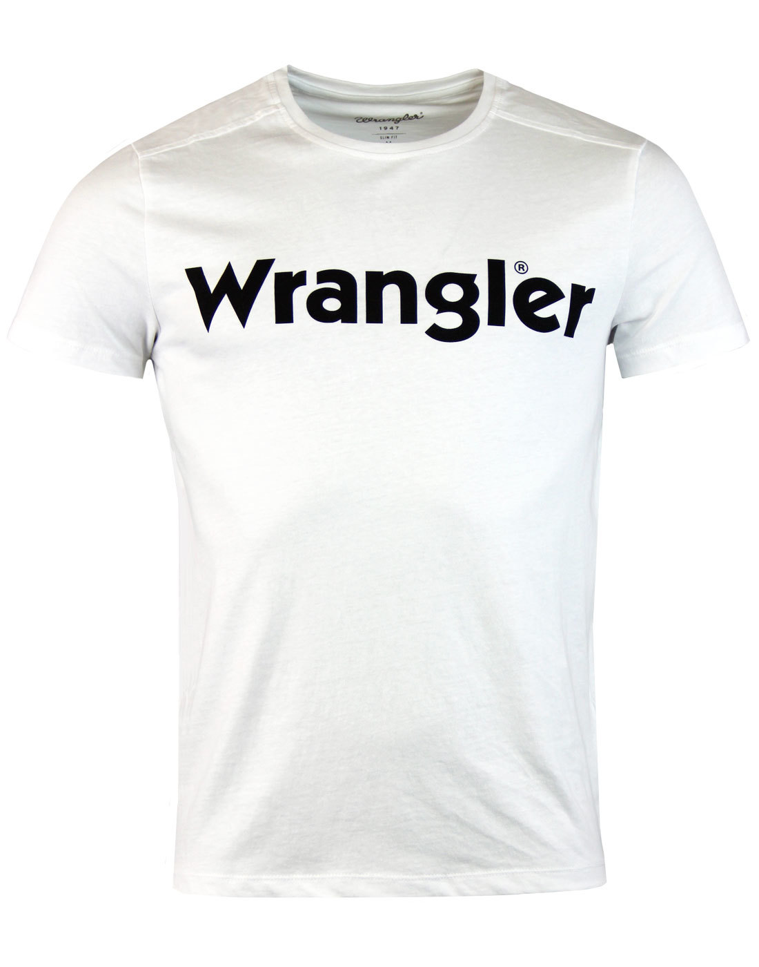 WRANGLER Retro 70s Indie Classic Logo Graphic Crew T-Shirt White