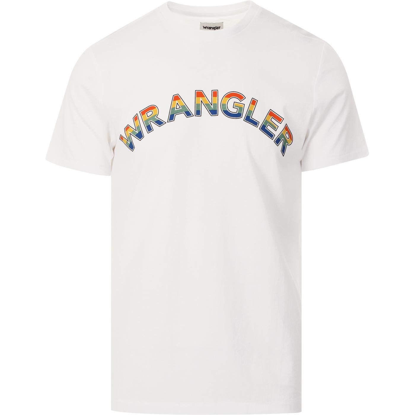 WRANGLER Retro 70s Rainbow Logo Tee (White)