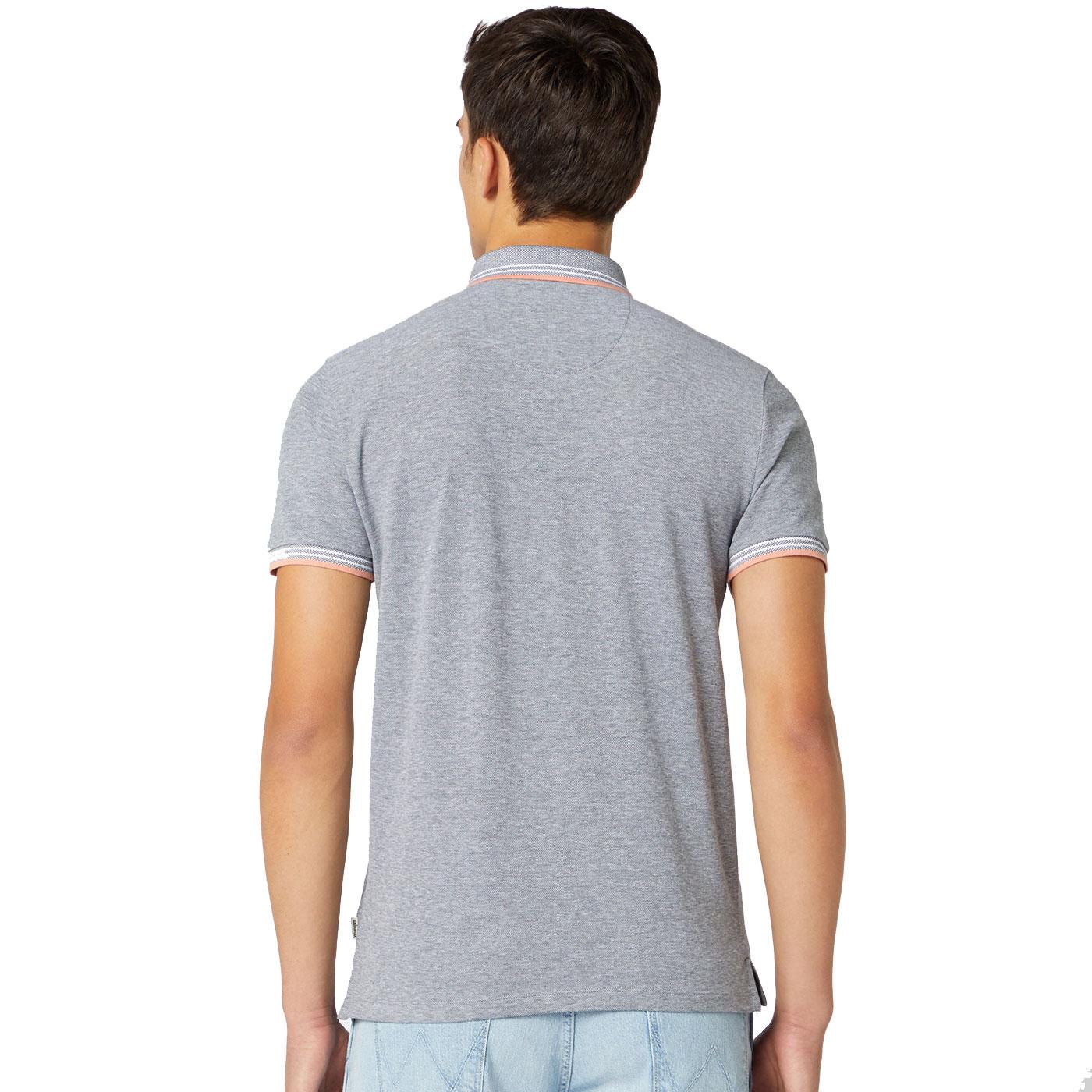 Wrangler Men's Retro Refined Pique Polo Shirt in Cold Grey