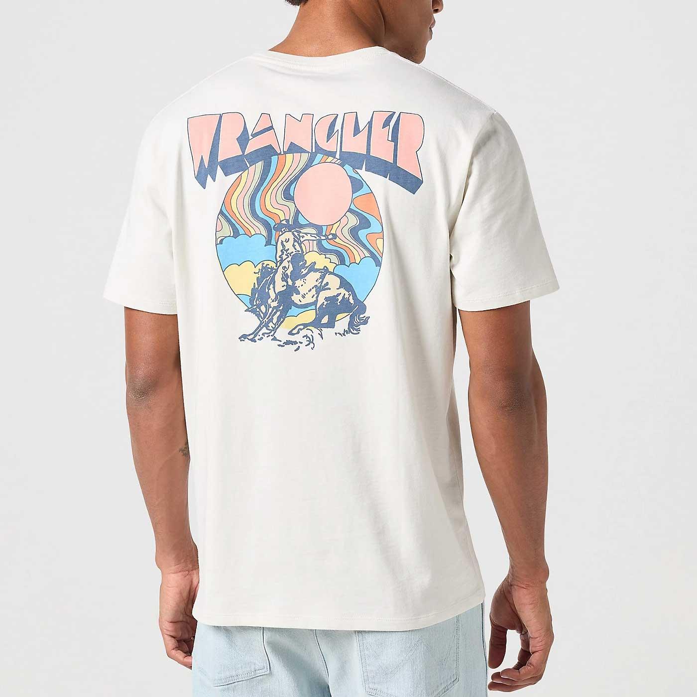 Wrangler Men Retro Logo Graphic Crew Neck Tee Vintage White