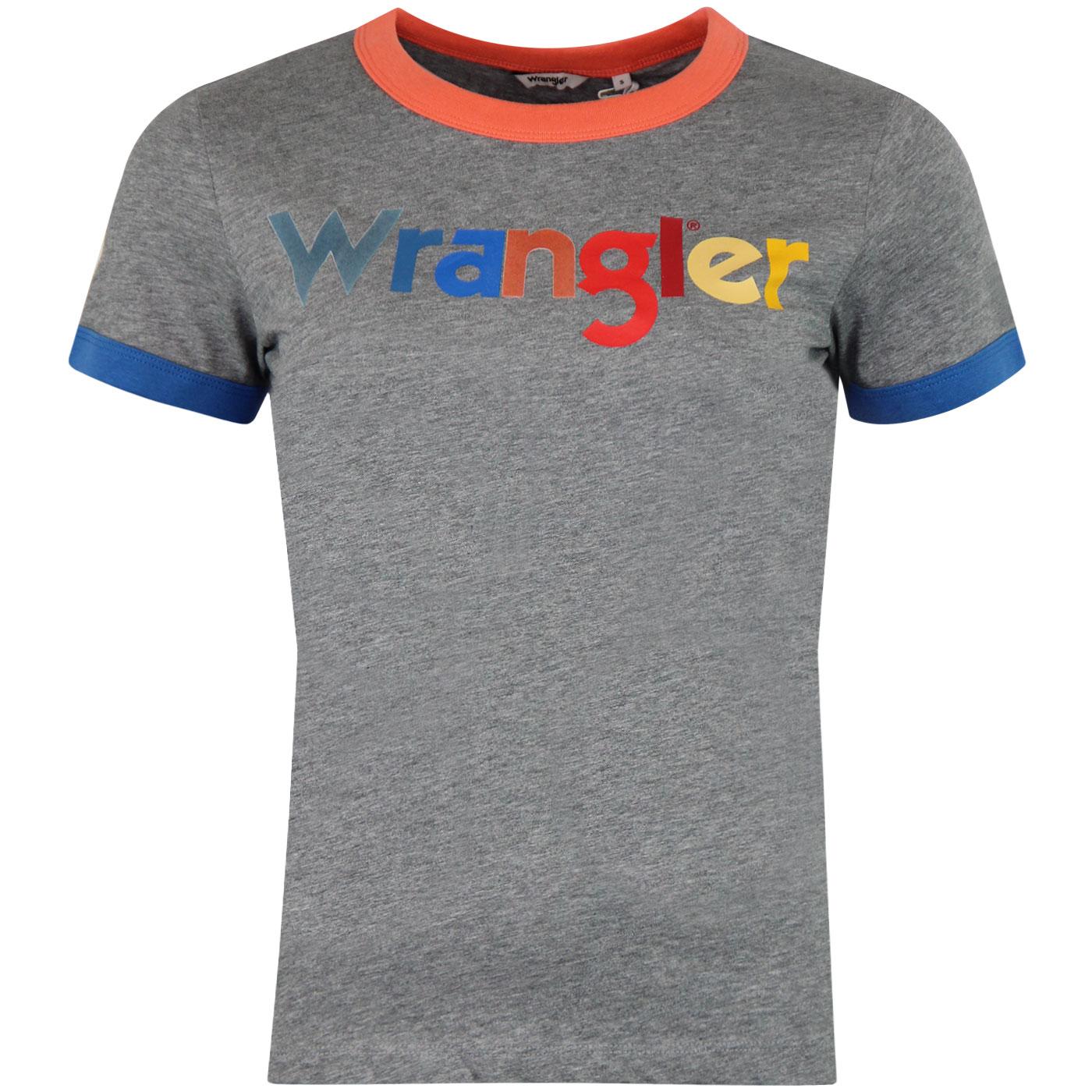WRANGLER Women's Multicoloured Logo Ringer Tee