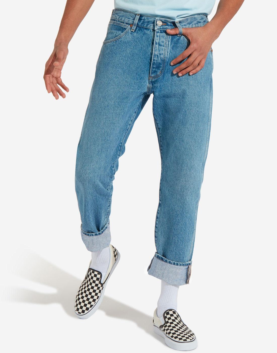 WRANGLER Slider Regular Tapered Denim Jeans Kabel Blue