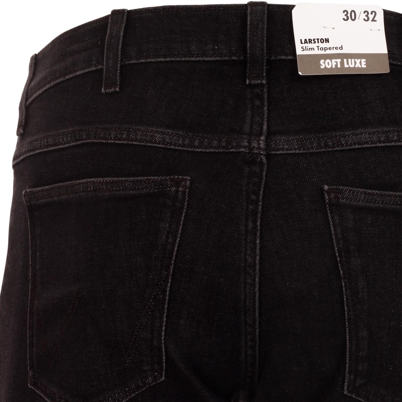 WRANGLER Larston Slim Tapered Denim Jeans in Soft Black