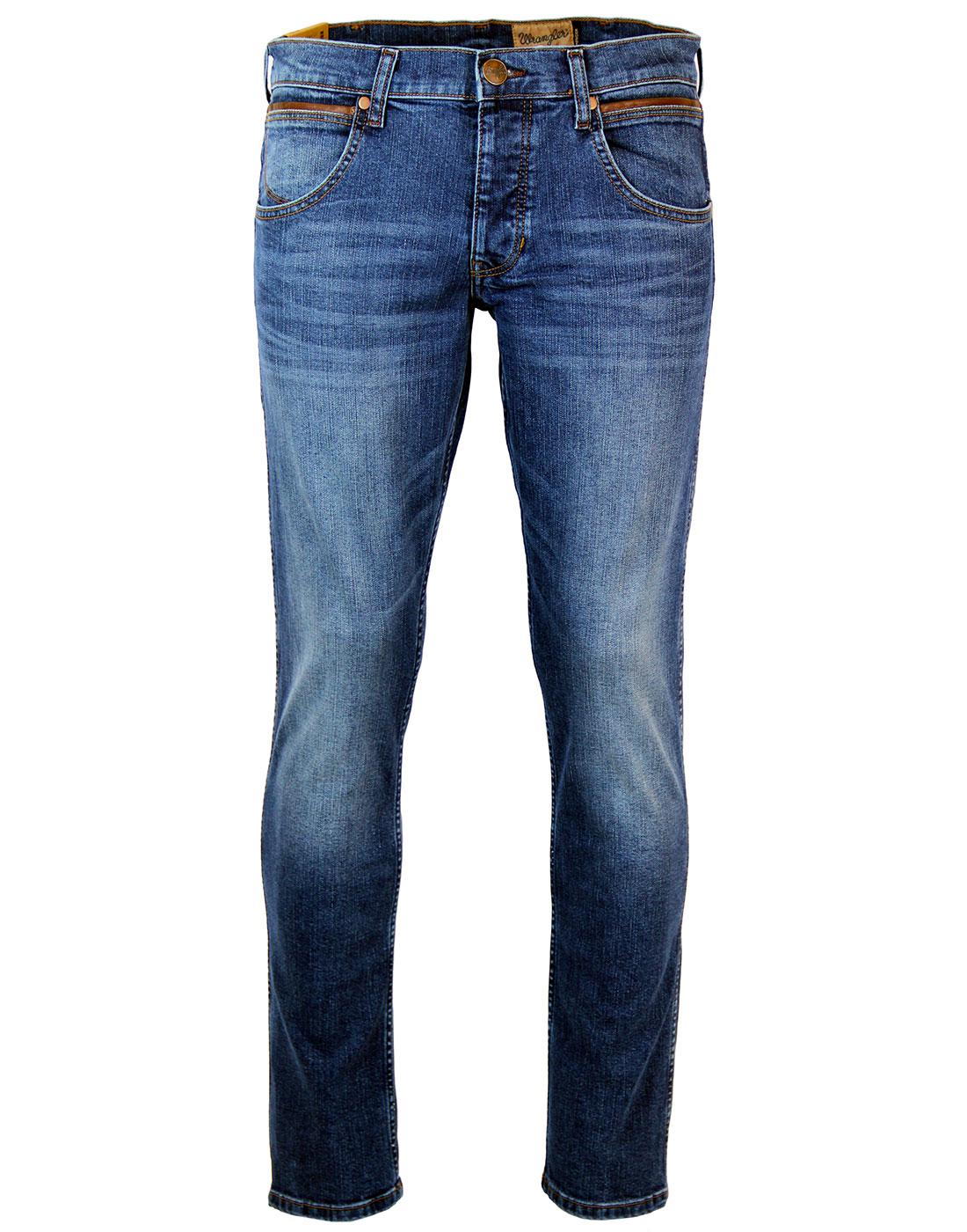 WRANGLER Spencer Retro Mod Relaxed Slim Leather Pocket Trim Jeans