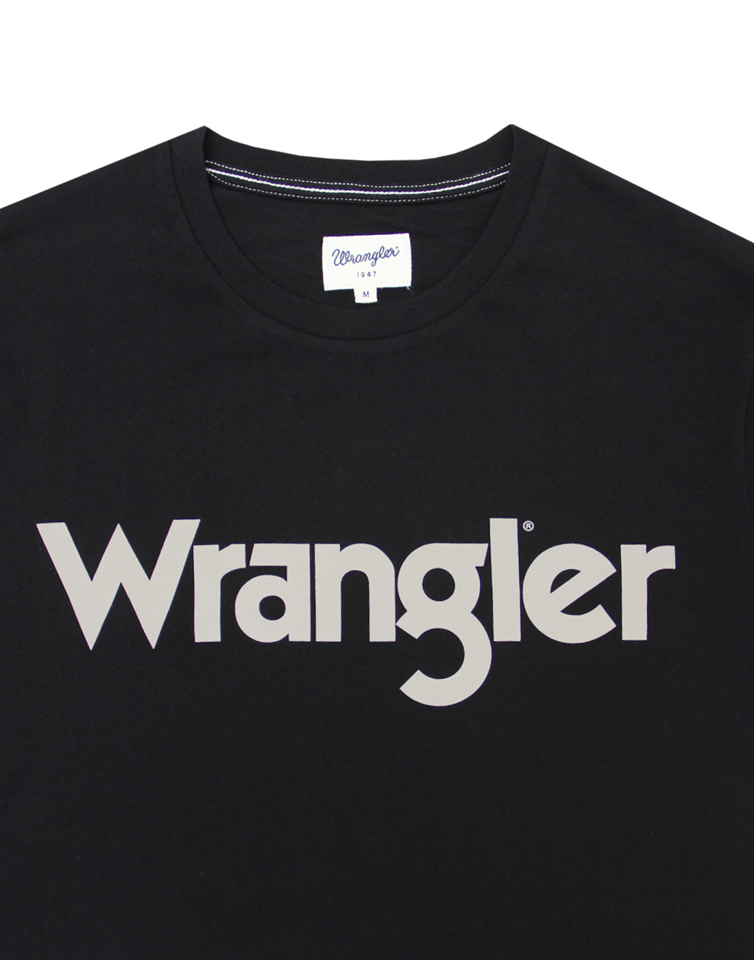 WRANGLER Mens Retro 1970s Indie Signature Crew T-Shirt in Black