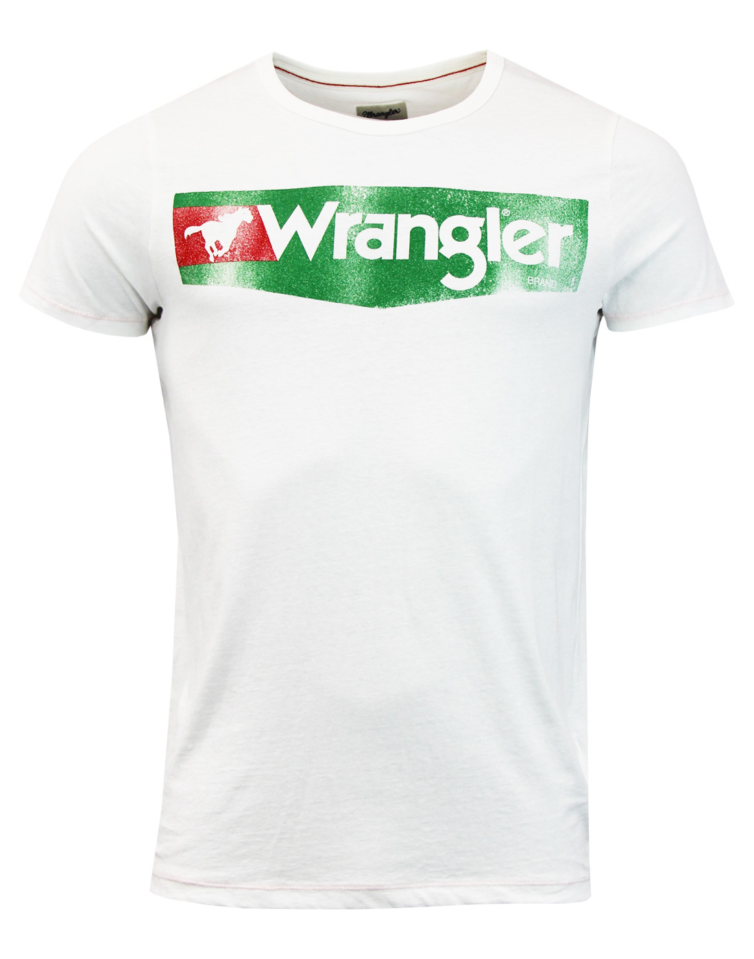 WRANGLER Retro 70s Wash Logo T-Shirt VINTAGE WHITE