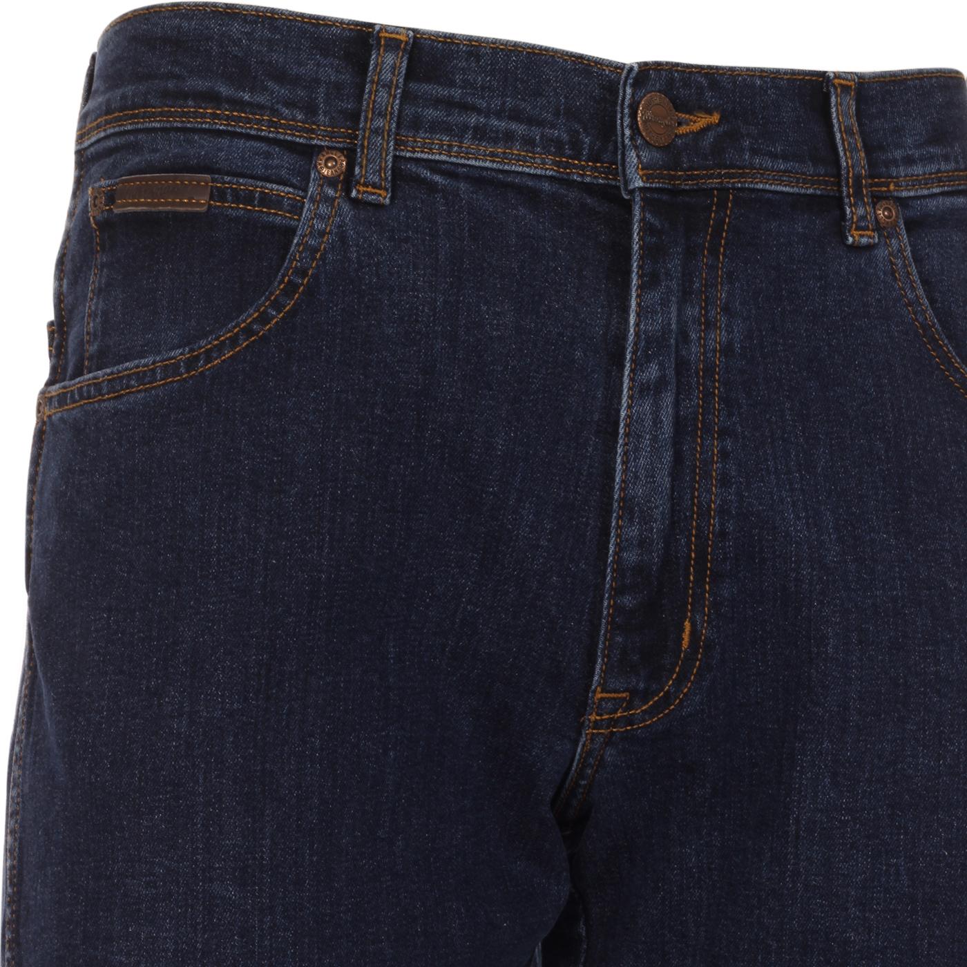 WRANGLER Texas Slim Retro Mod Denim Jeans in Blue Storm