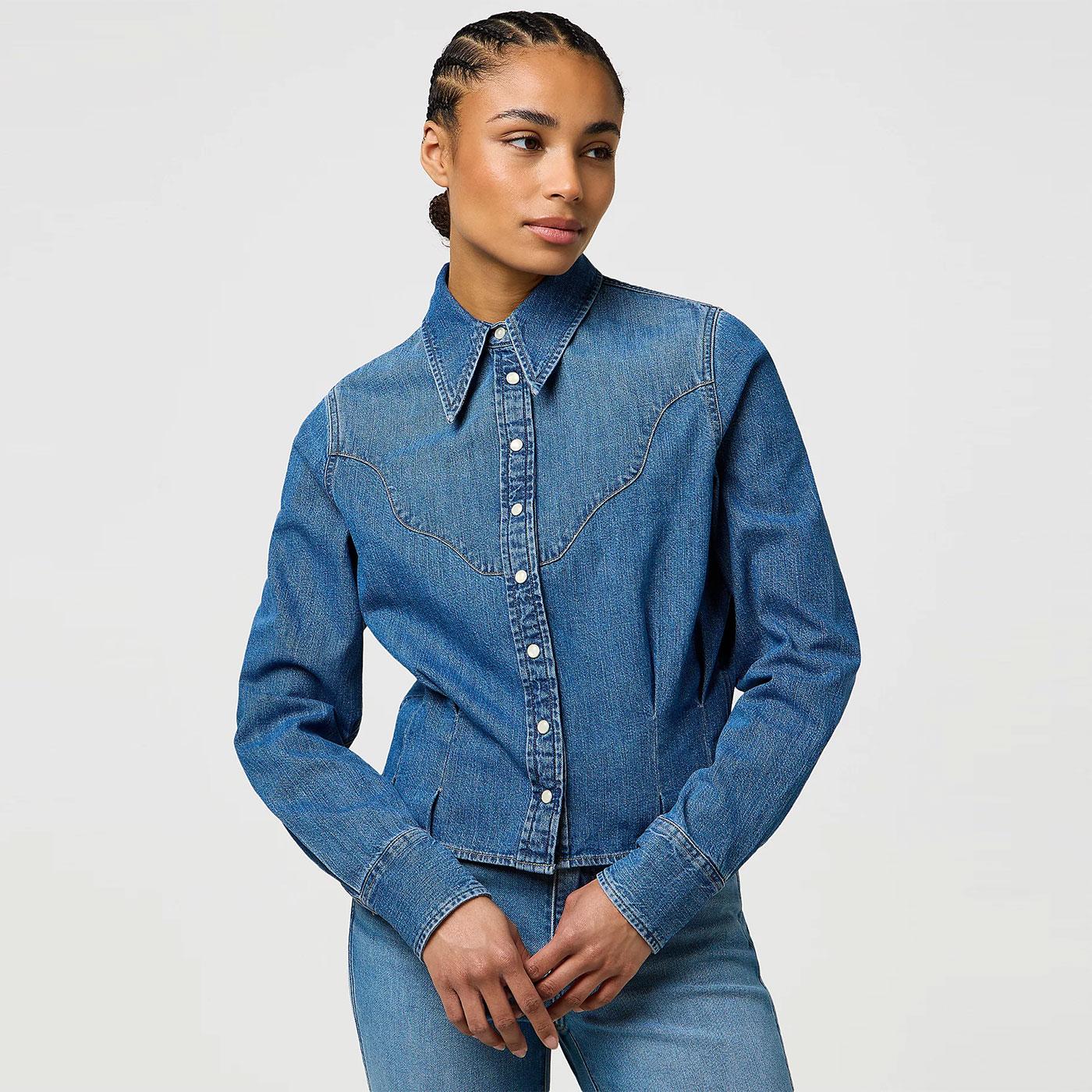 Wrangler Regular Femme Peplum Retro Denim Shirt LH