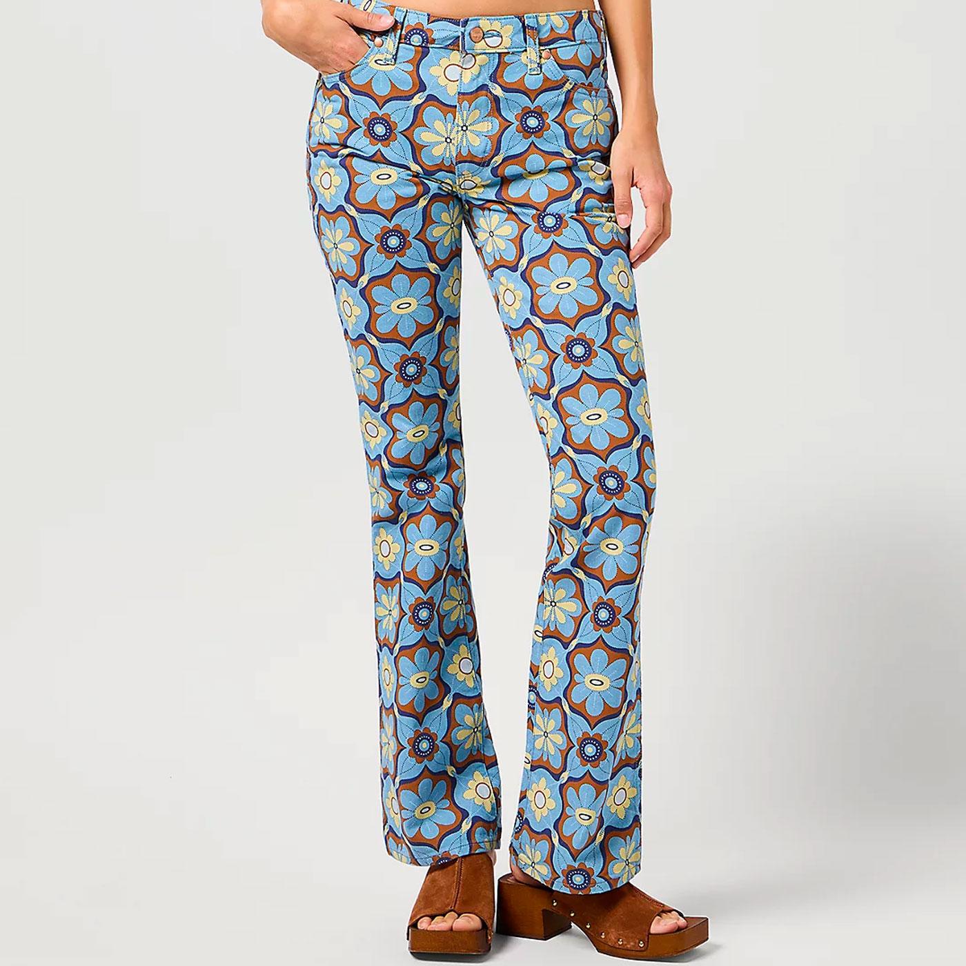 Wrangler Mid Rise Bootcut 70s Floral Print Jeans