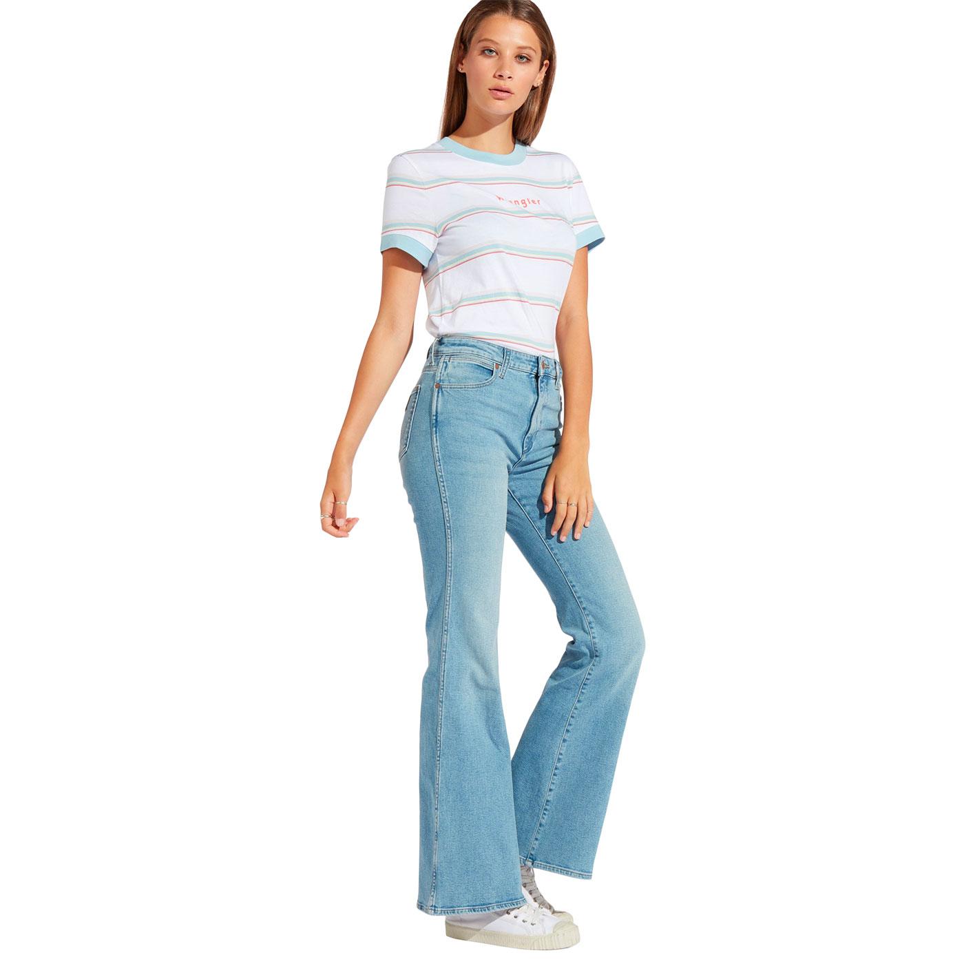WRANGLER Womens 70s Denim Retro Flare Jeans Desert Sky