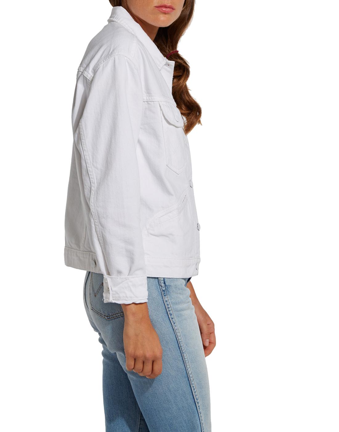 WRANGLER Women's Retro 1960s Mod Denim Jacket in White