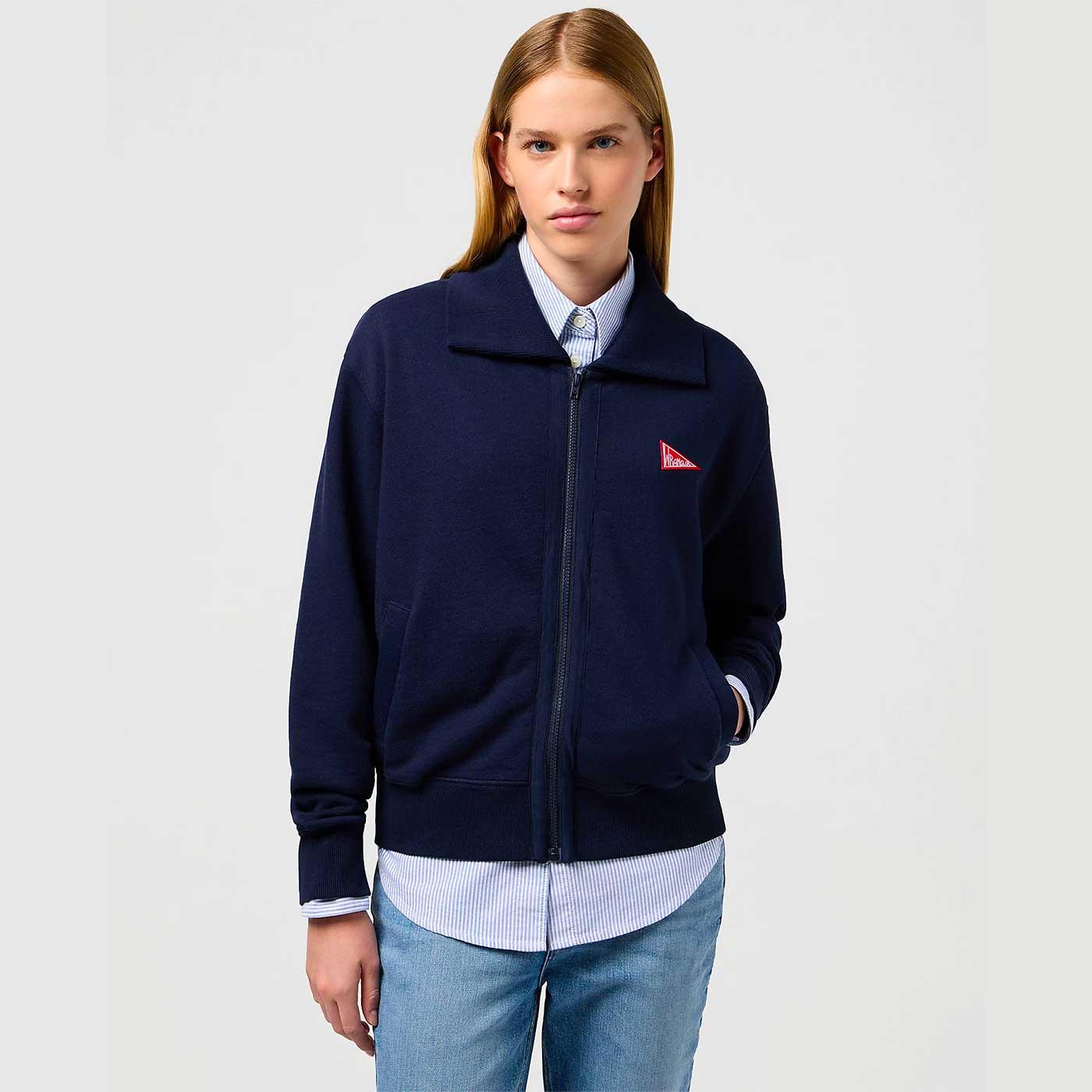 Wrangler Regular Fit Zip Front Sweatshirt (Navy)