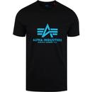 Alpha industries retro basic logo tee black blue